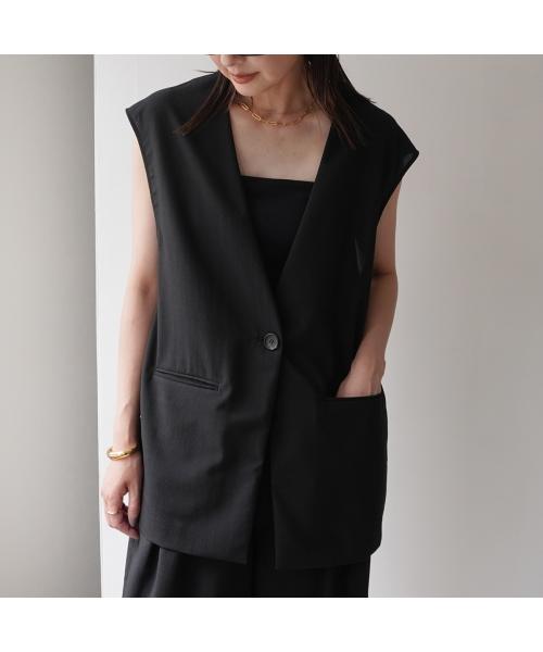 クロシェ CLOCHE CLOCHE ジレ ドライジョーゼット 85679 Vネック （88/ブラック） 88/ブラック
