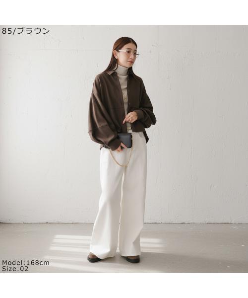 クロシェ CLOCHE CLOCHE シャツ 85639 ブラウス ボリュームスリーブ （85/ブラウン） 85/ブラウン