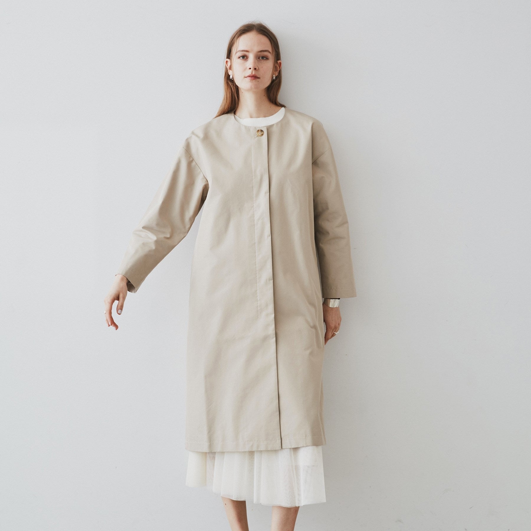 クロエンス cloenc シャンブレーノーカラーコート