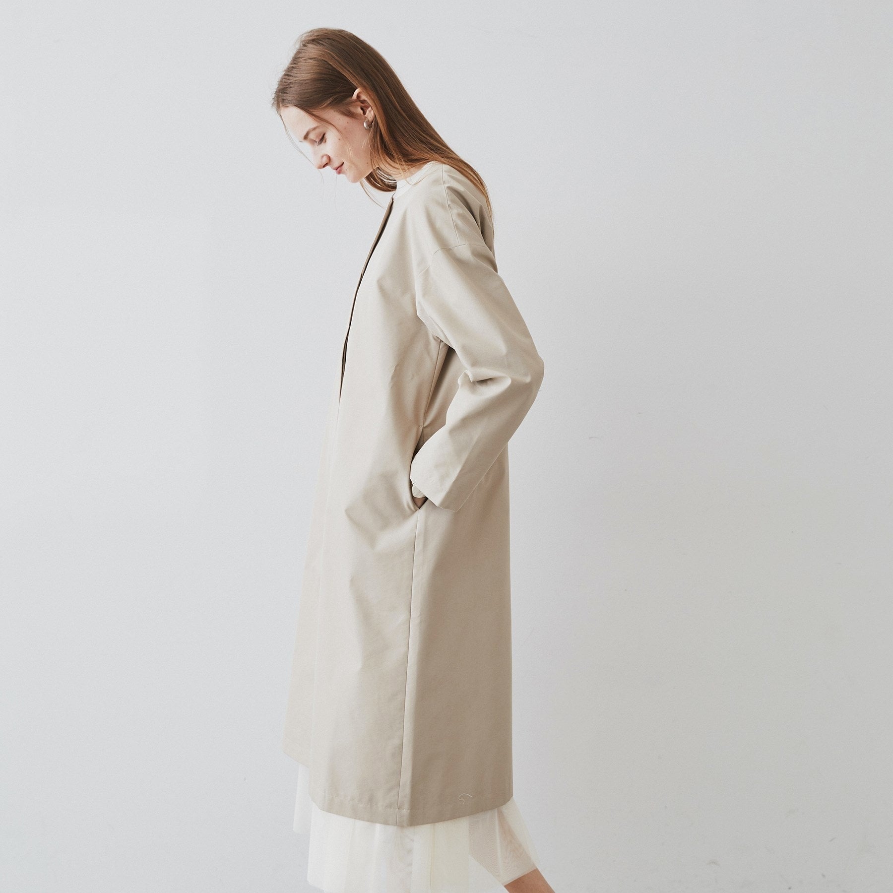 クロエンス cloenc シャンブレーノーカラーコート