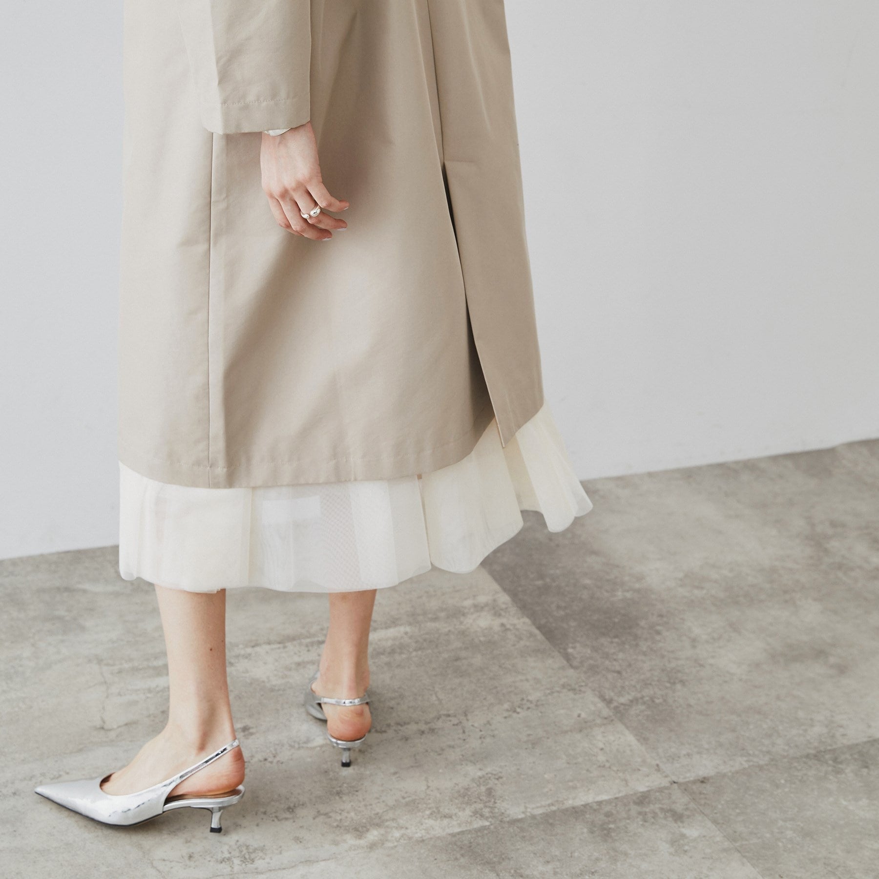 クロエンス cloenc シャンブレーノーカラーコート