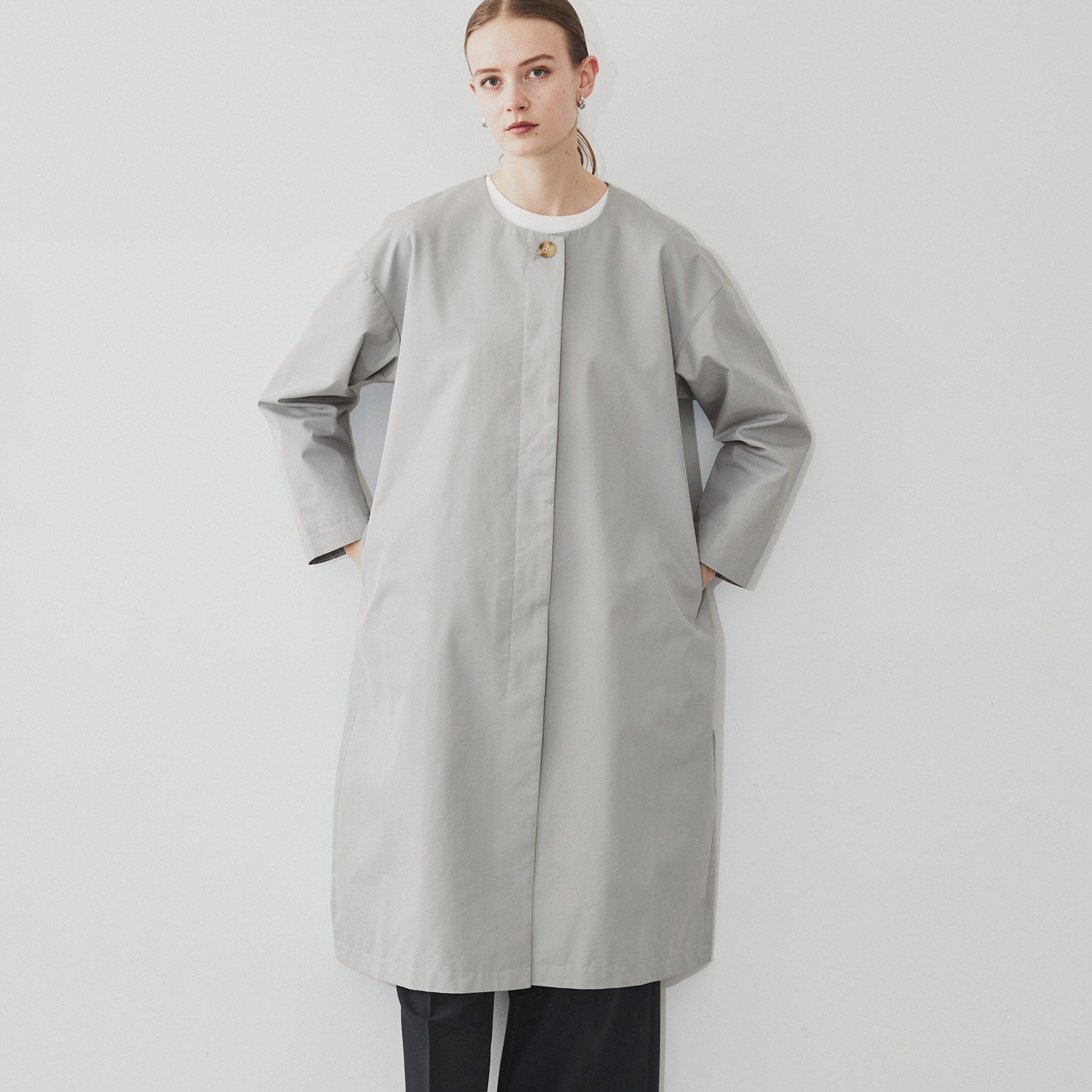 クロエンス cloenc シャンブレーノーカラーコート