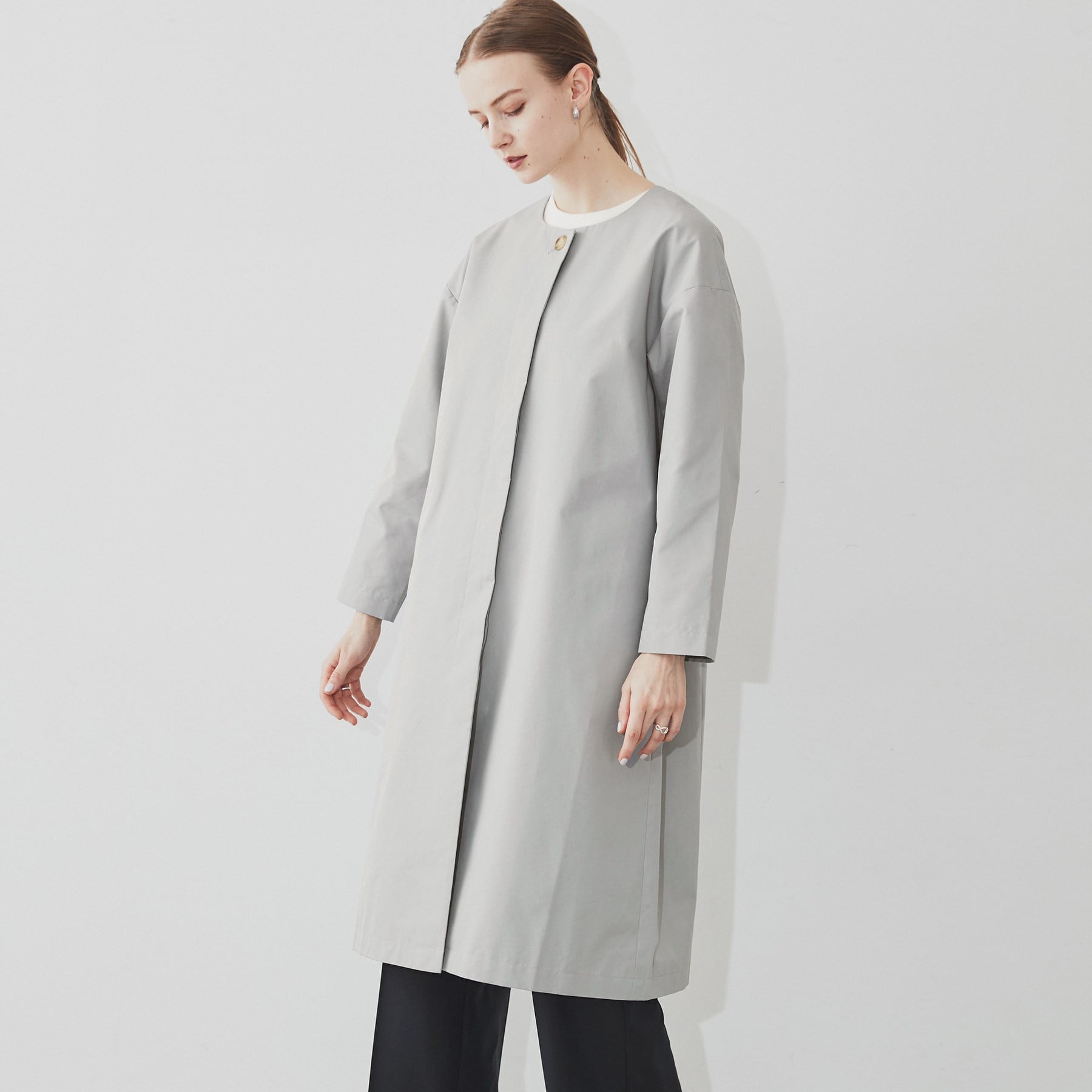 クロエンス cloenc シャンブレーノーカラーコート