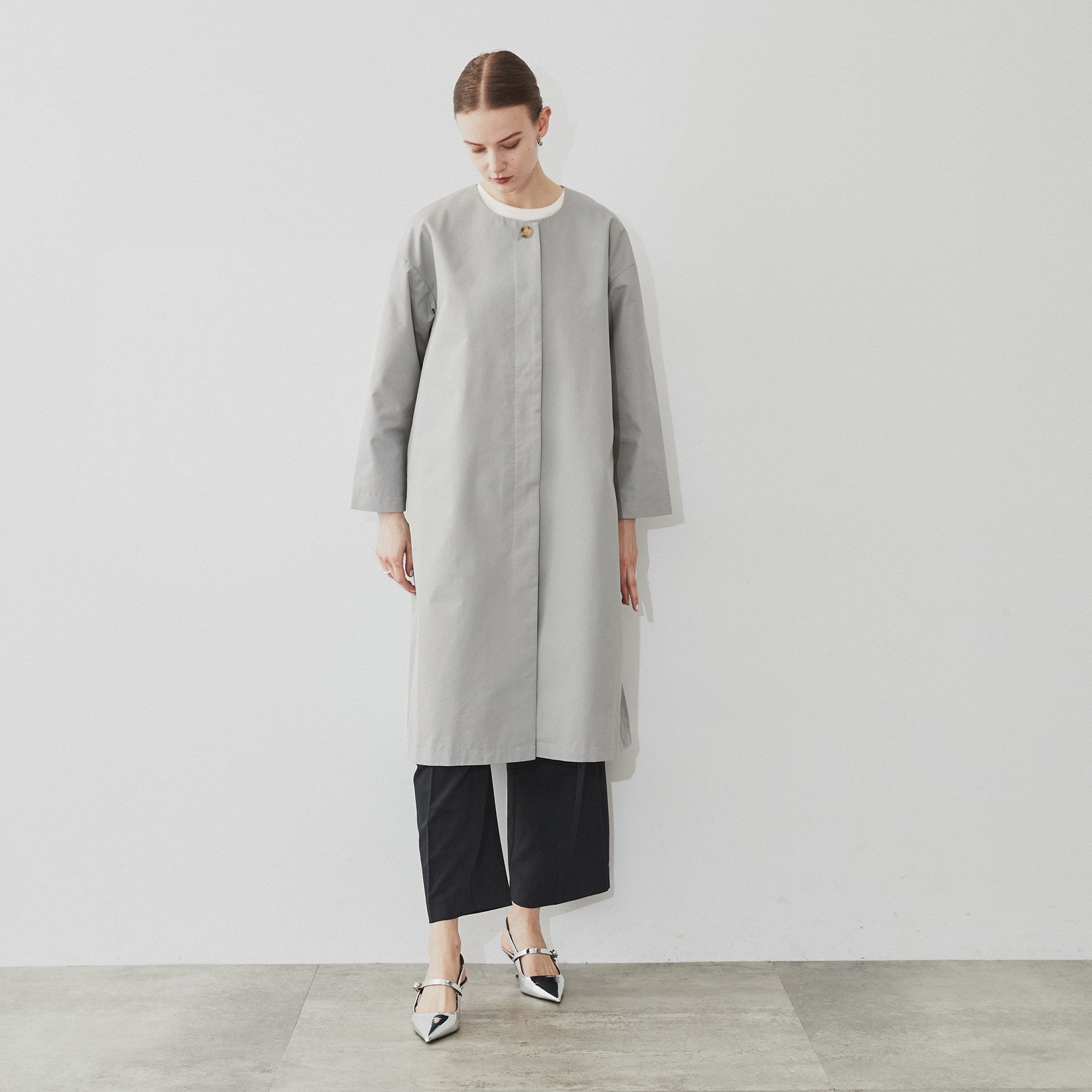 クロエンス cloenc シャンブレーノーカラーコート
