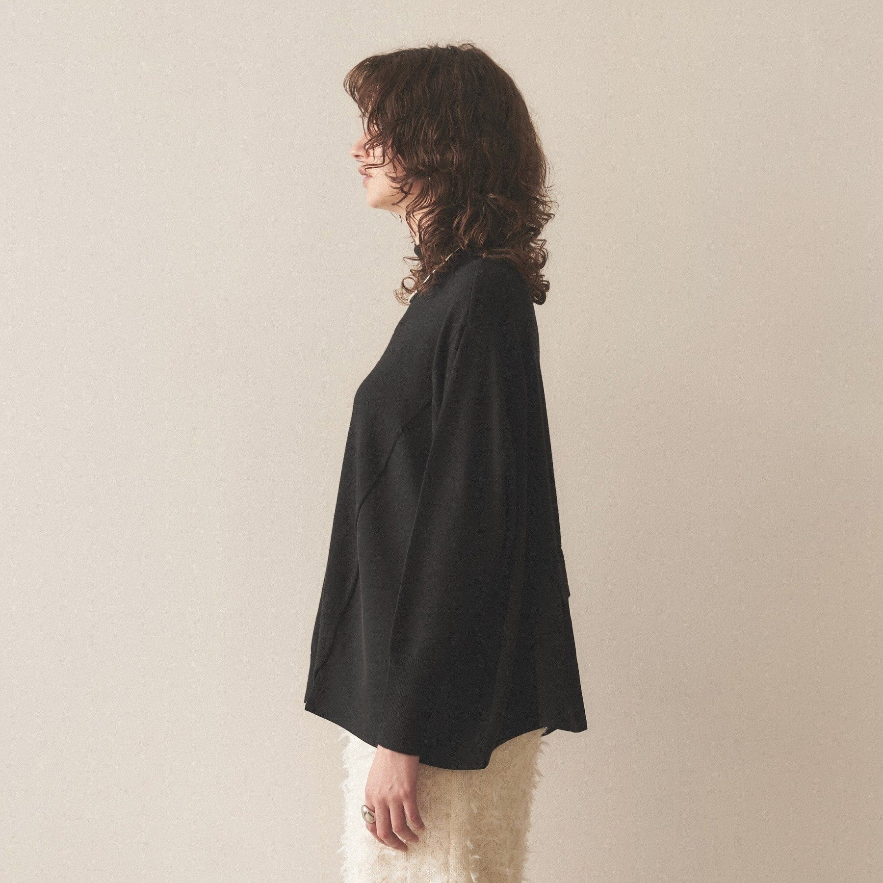 クロエンス cloenc ドッキング フレアニットプルオーバー （ブラック(019)） ブラック(019)