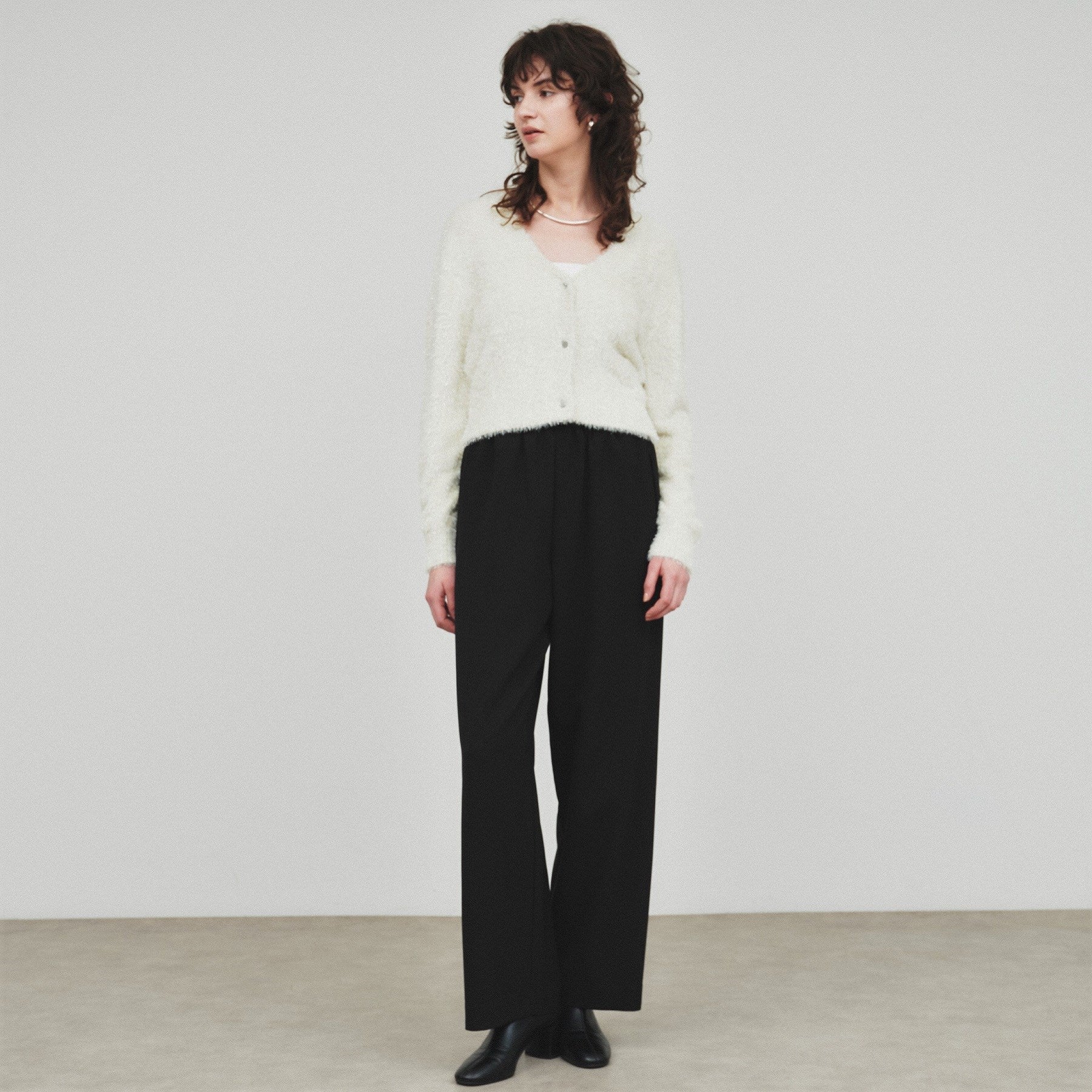 クロエンス cloenc ラメフェザー ニットカーデガン （オリーブグリーン(026)） オリーブグリーン(026)