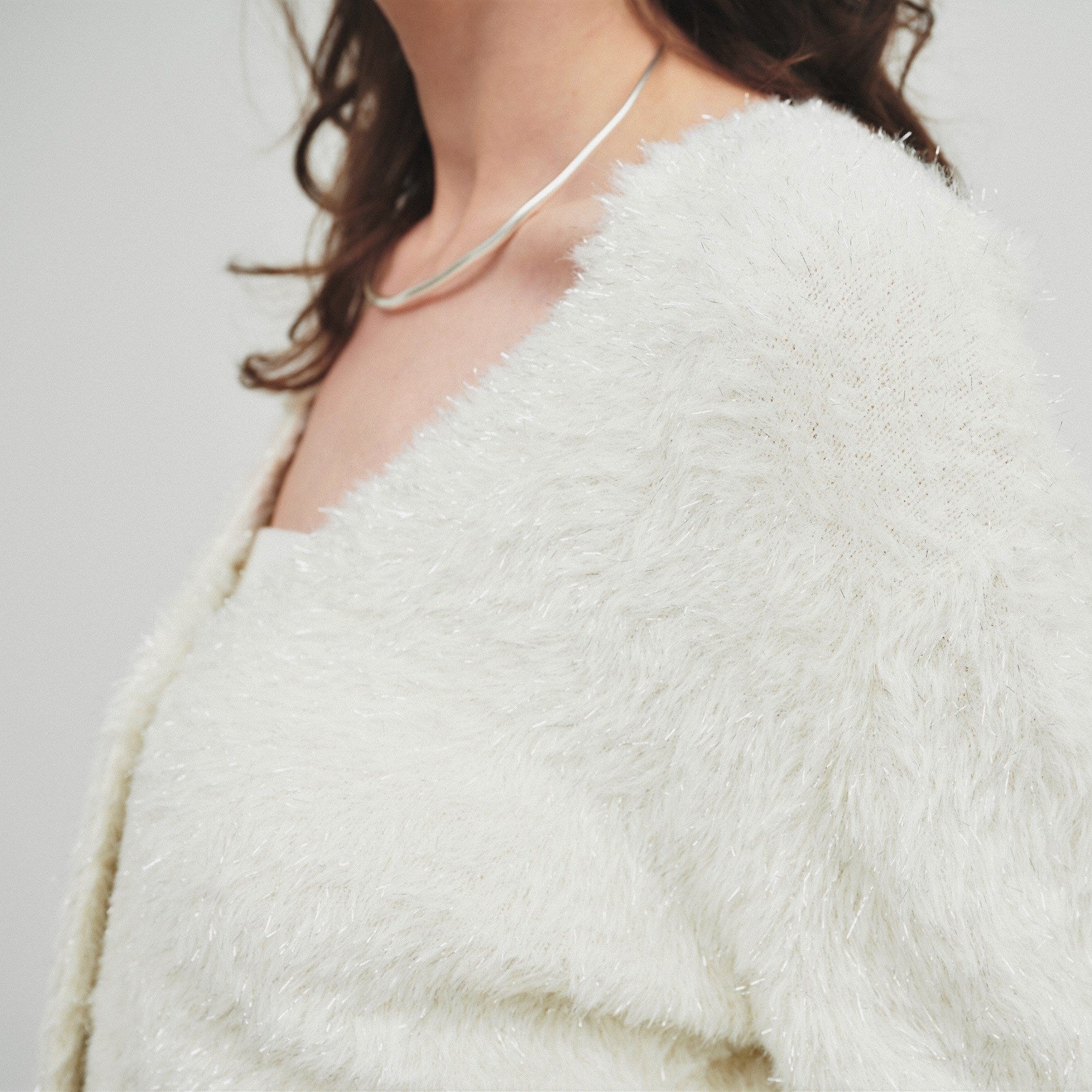 クロエンス cloenc ラメフェザー ニットカーデガン （オリーブグリーン(026)） オリーブグリーン(026)