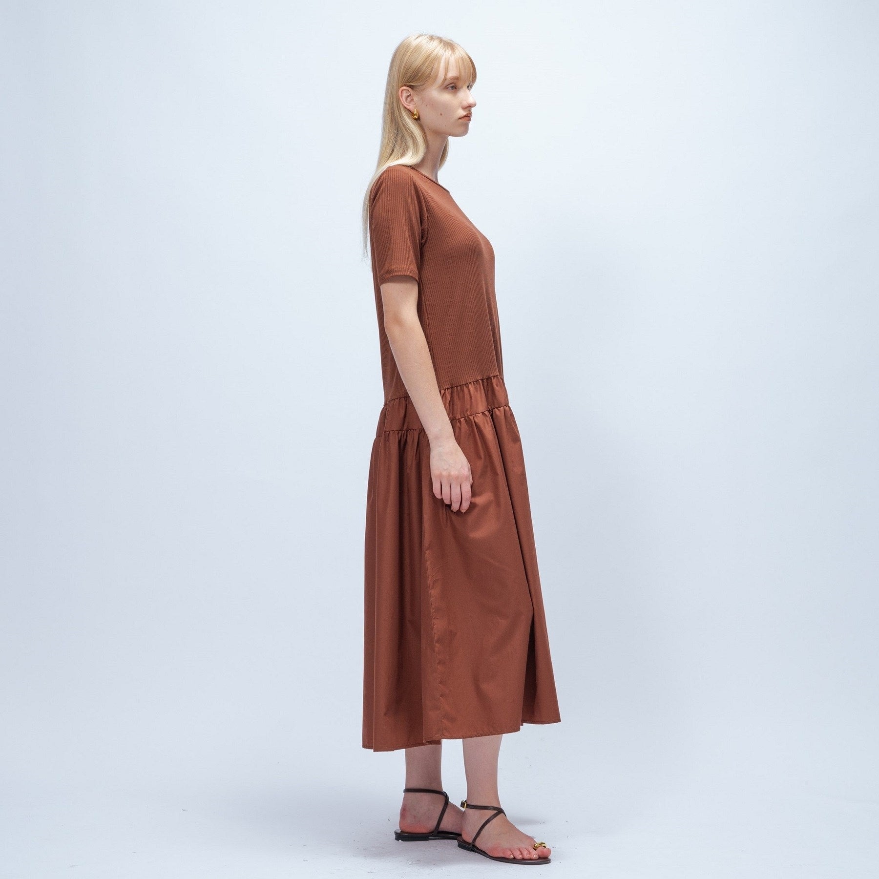 クロエンス cloenc 【手洗い可】ドッキングフレアワンピース （ブラック(019)） ブラック(019)