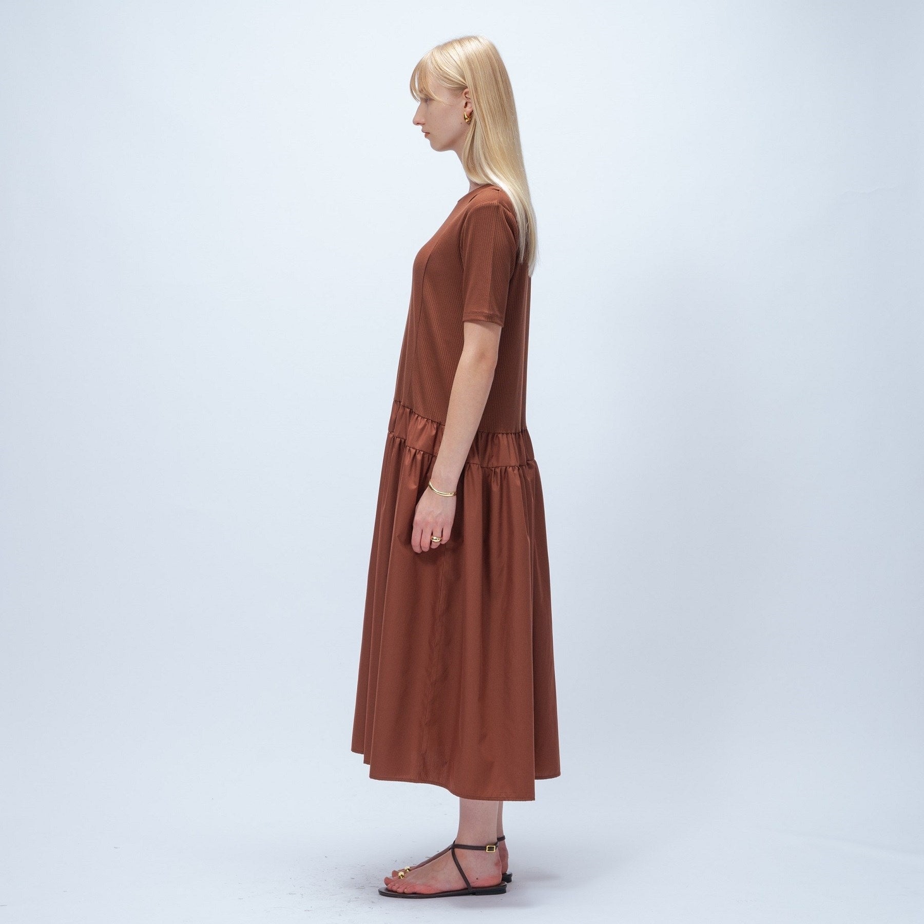 クロエンス cloenc 【手洗い可】ドッキングフレアワンピース （ブラック(019)） ブラック(019)