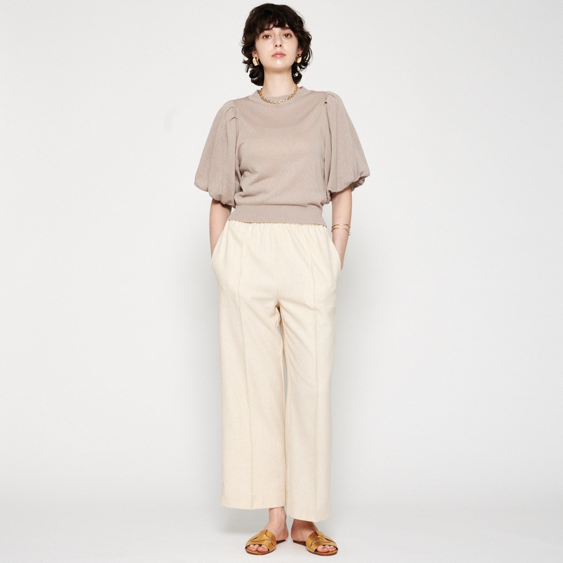 クロエンス cloenc 【手洗い可】バルーンスリーブニットプルオーバー （ラベンダー(080)） ラベンダー(080)