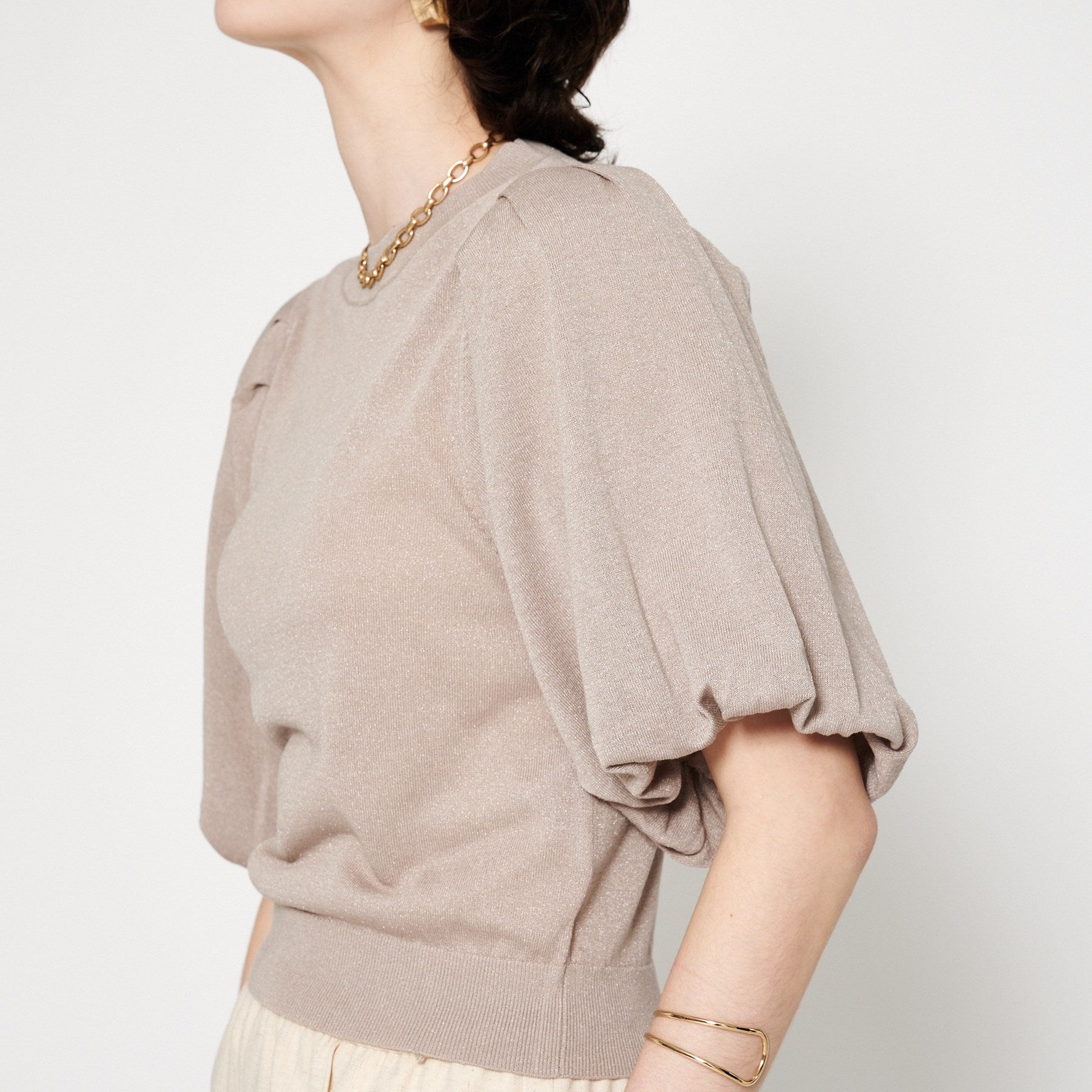 クロエンス cloenc 【手洗い可】バルーンスリーブニットプルオーバー （ラベンダー(080)） ラベンダー(080)