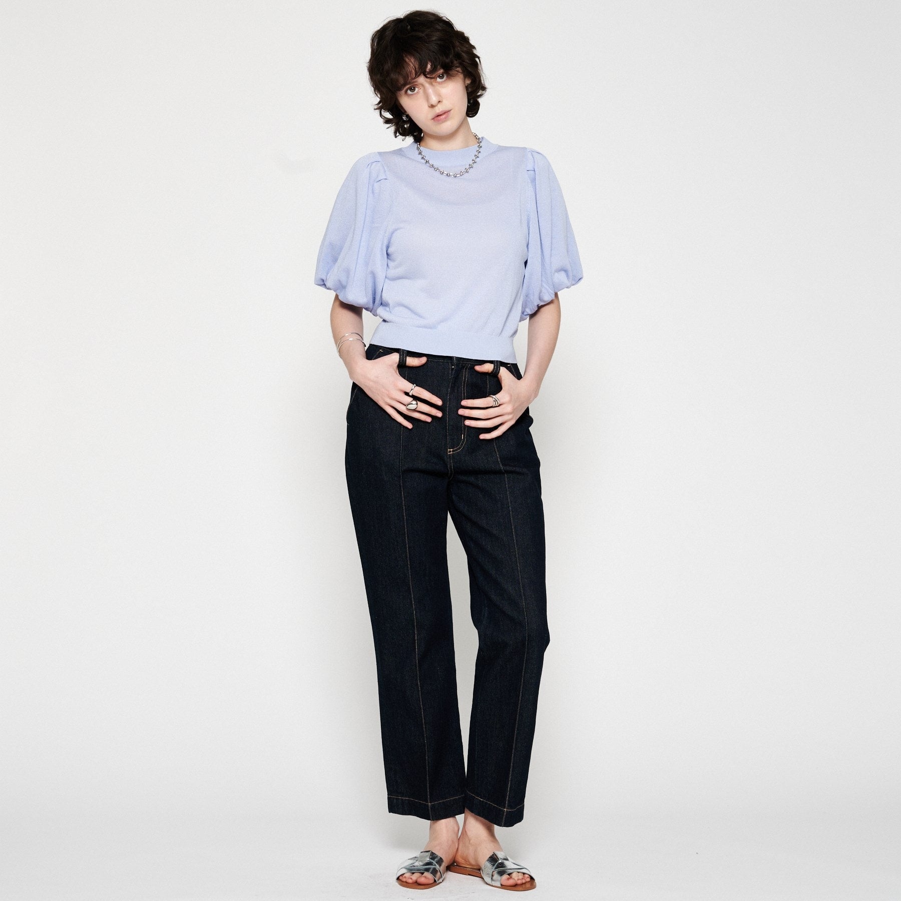 クロエンス cloenc 【手洗い可】バルーンスリーブニットプルオーバー （ラベンダー(080)） ラベンダー(080)