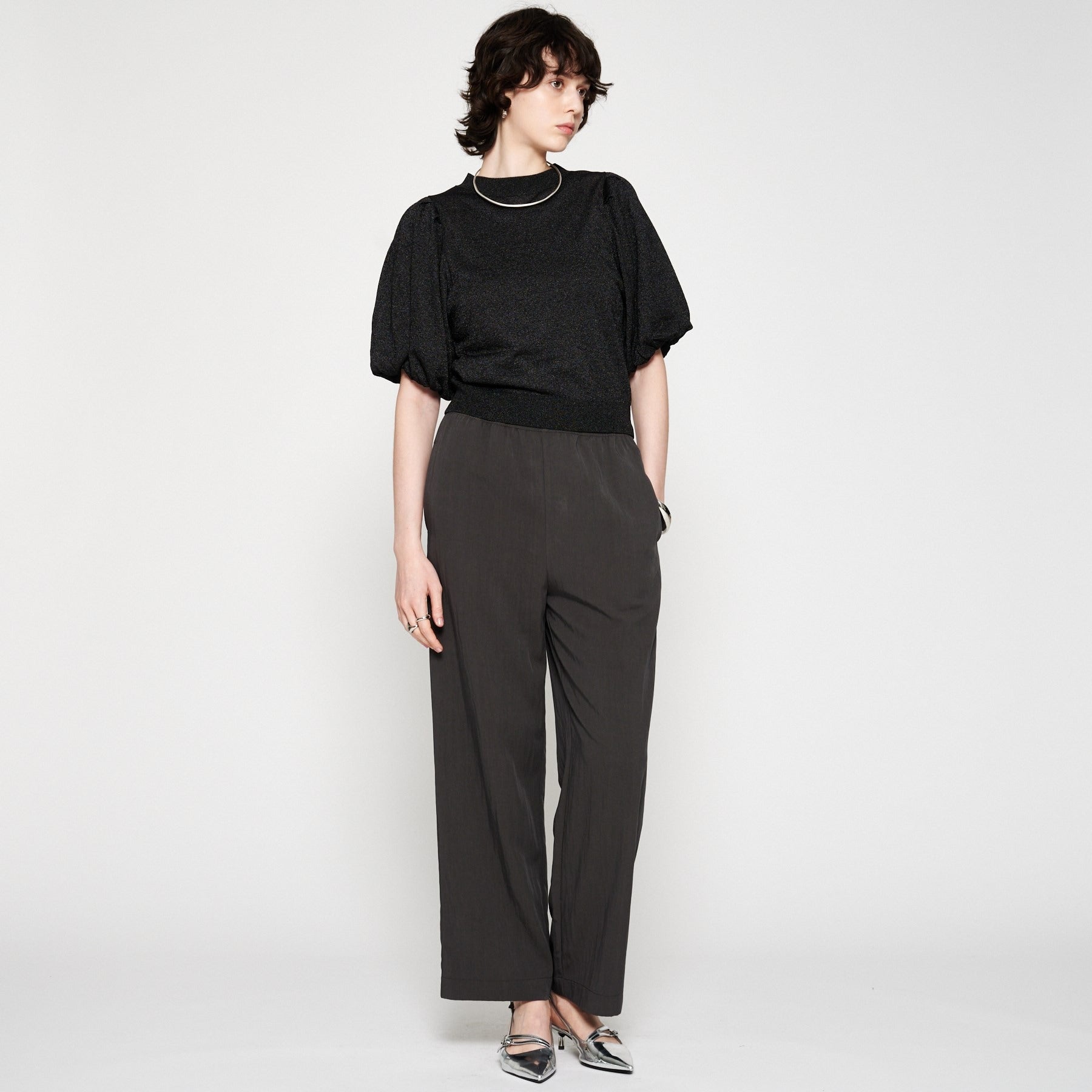 クロエンス cloenc 【手洗い可】バルーンスリーブニットプルオーバー （ラベンダー(080)） ラベンダー(080)