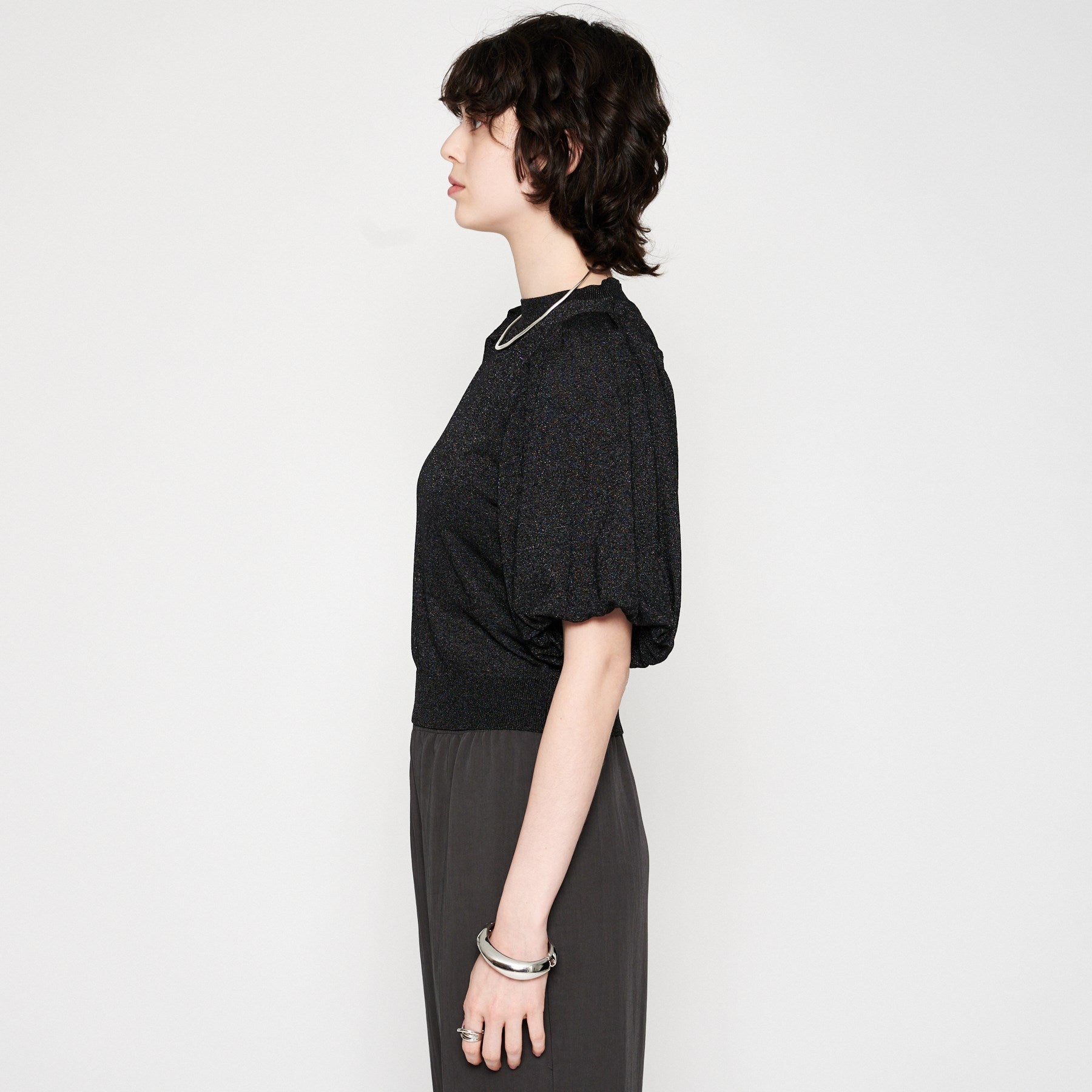 クロエンス cloenc 【手洗い可】バルーンスリーブニットプルオーバー （ラベンダー(080)） ラベンダー(080)