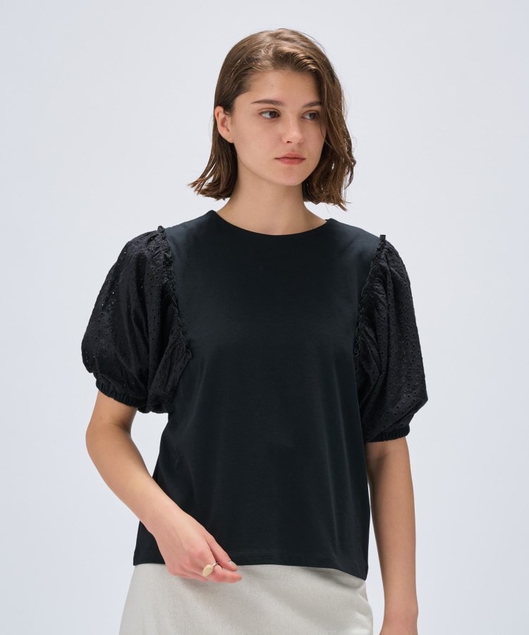 クロエンス cloenc レーススリーブTシャツ （ブラック(019)） ブラック(019)