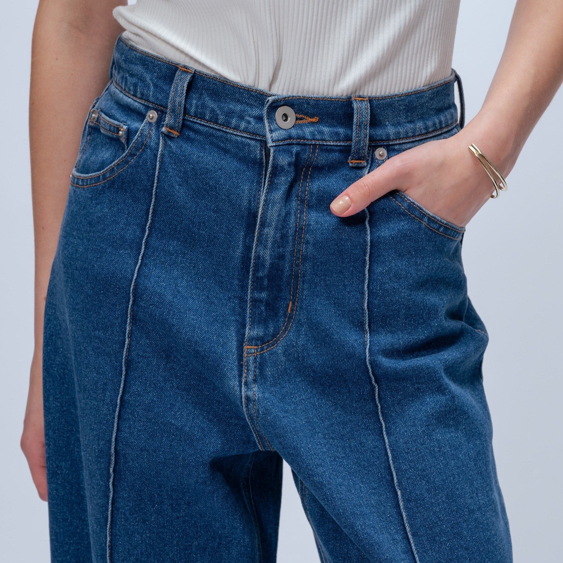 クロエンス cloenc 【マシンウォッシュ】ストレッチデニムワイドパンツ （ネイビー(094)） ネイビー(094)