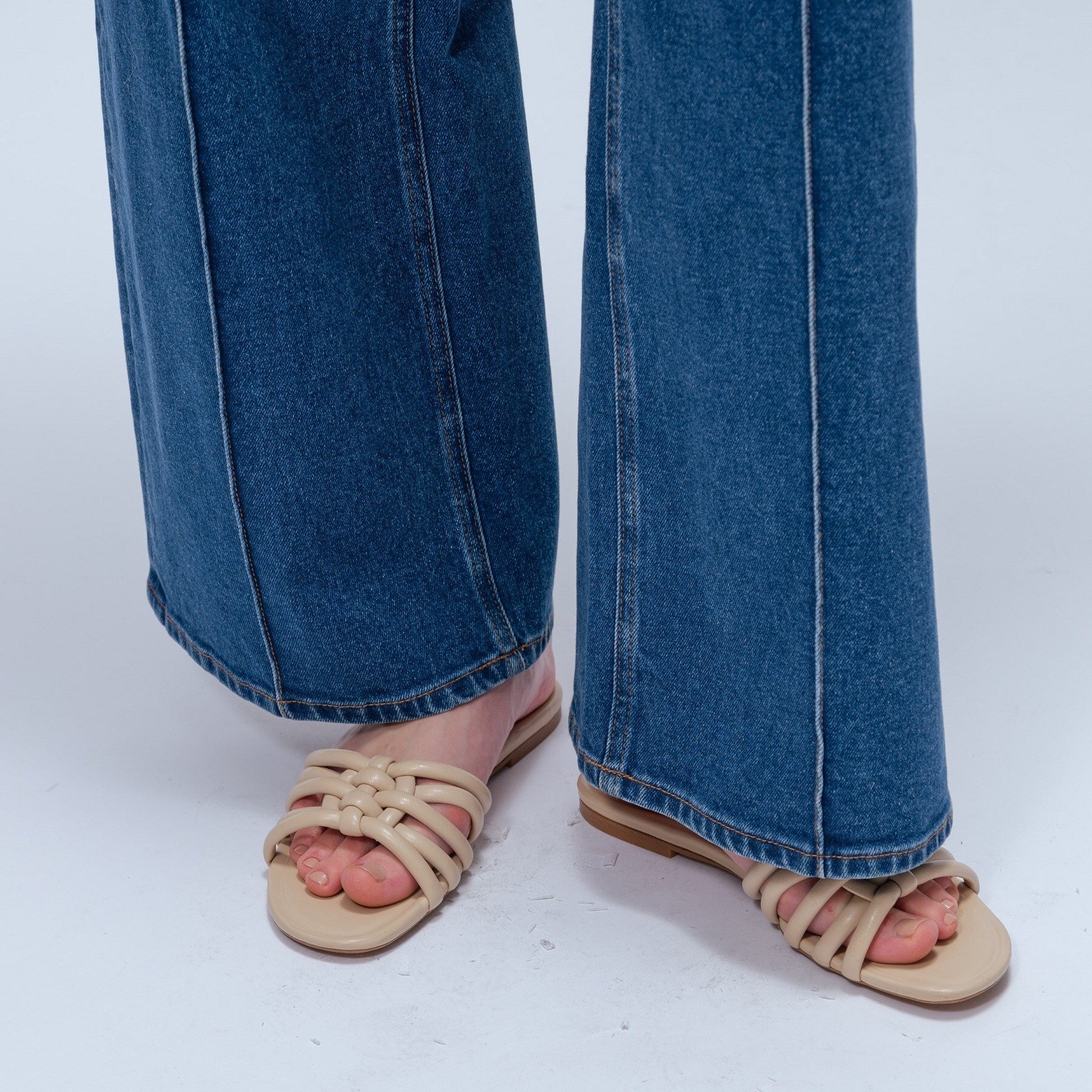 クロエンス cloenc 【マシンウォッシュ】ストレッチデニムワイドパンツ （ネイビー(094)） ネイビー(094)