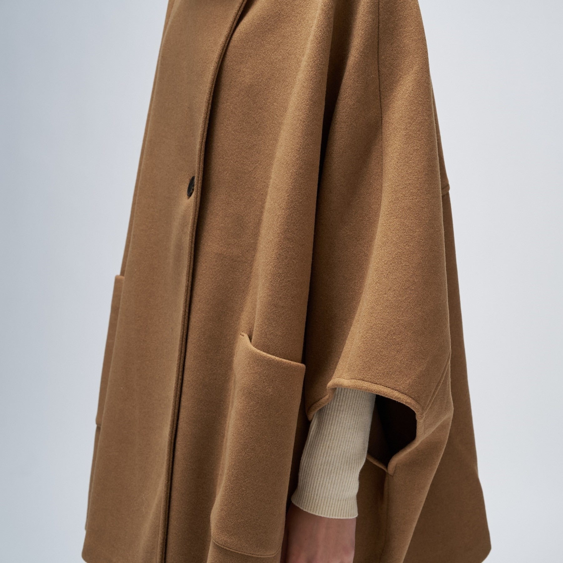 クロエンス cloenc 【手洗い可】メルトンジャージケープコートコート （ネイビー(094)） ネイビー(094)