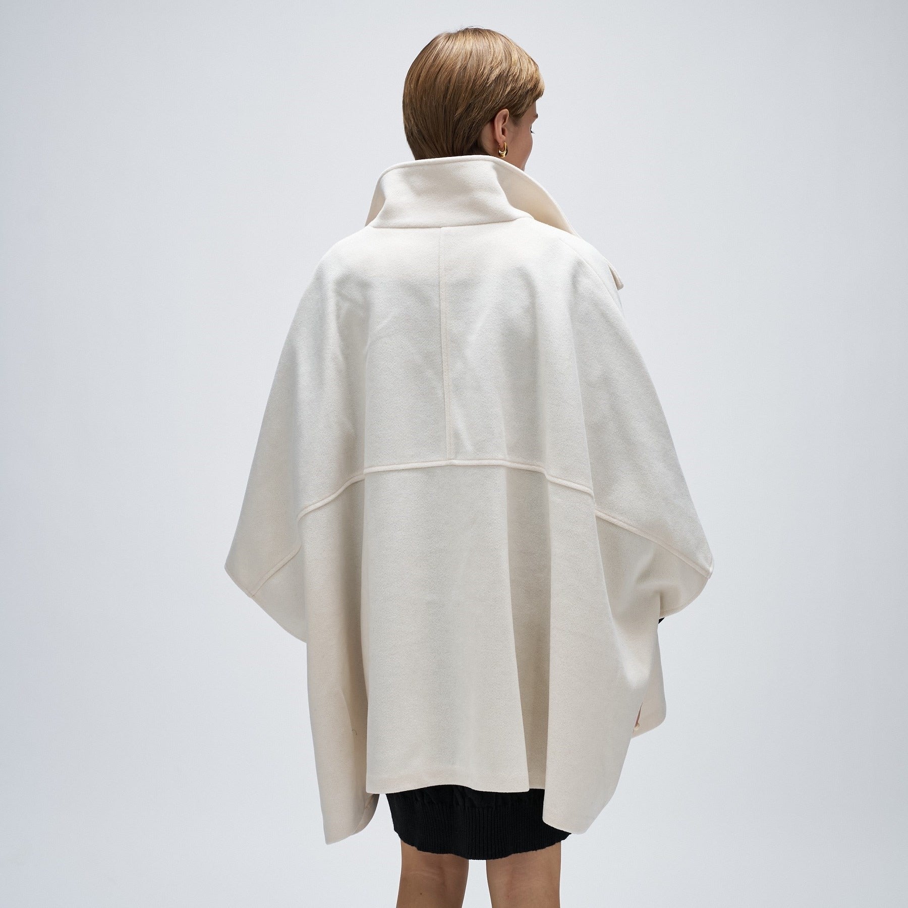 クロエンス cloenc 【手洗い可】メルトンジャージケープコートコート （ネイビー(094)） ネイビー(094)