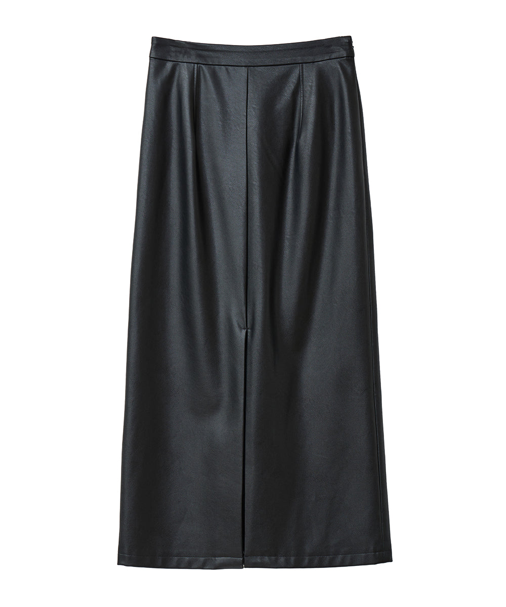 マノフ MANOF VEGAN LEATHER STRAIGHT SKIRT （BLACK） BLACK
