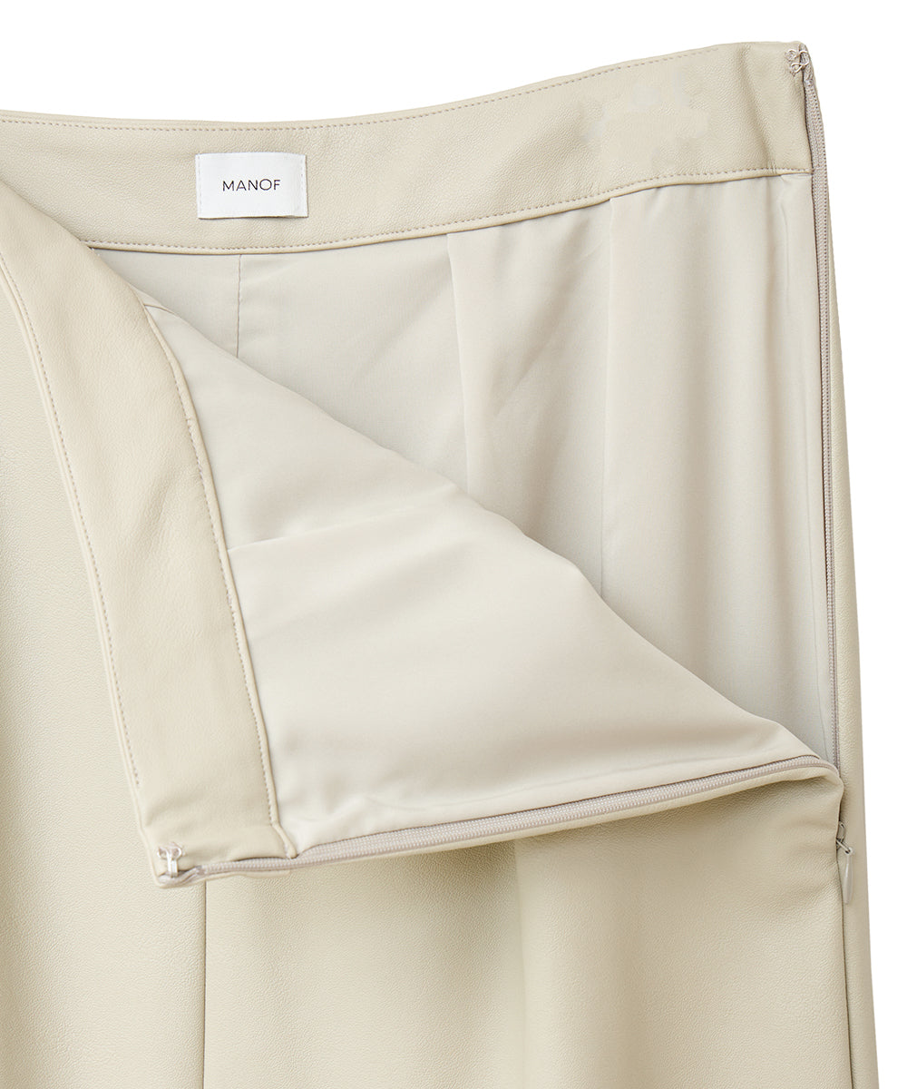 マノフ MANOF VEGAN LEATHER STRAIGHT SKIRT （BLACK） BLACK