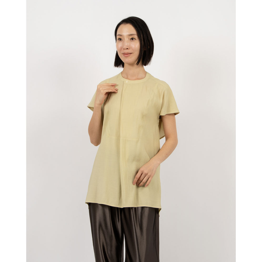 マノフ MANOF BACK OPEN DRESS SHIRT （YELLOW） YELLOW