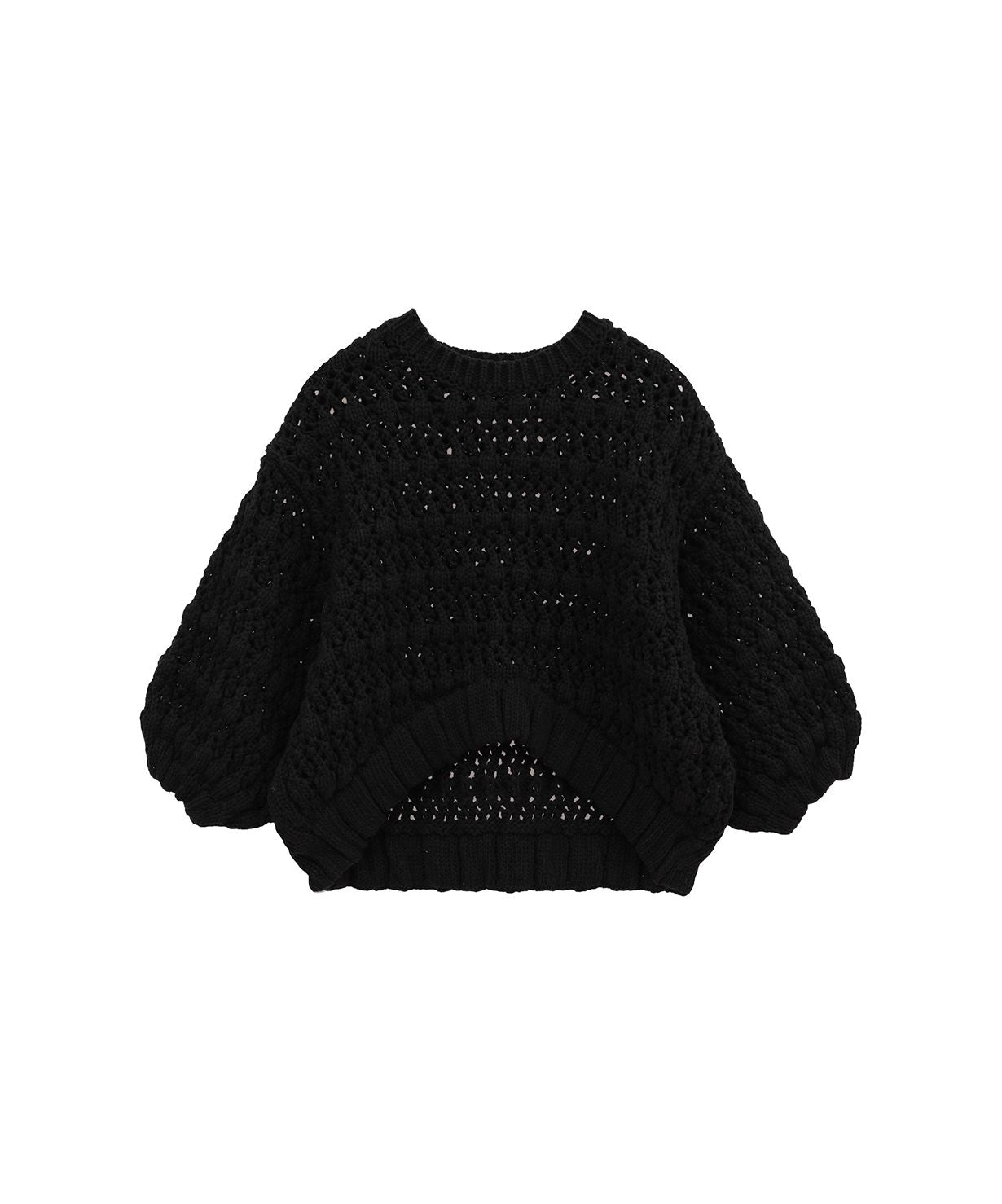 マノフ MANOF CHROCHET LIKE KNIT （BLACK） BLACK