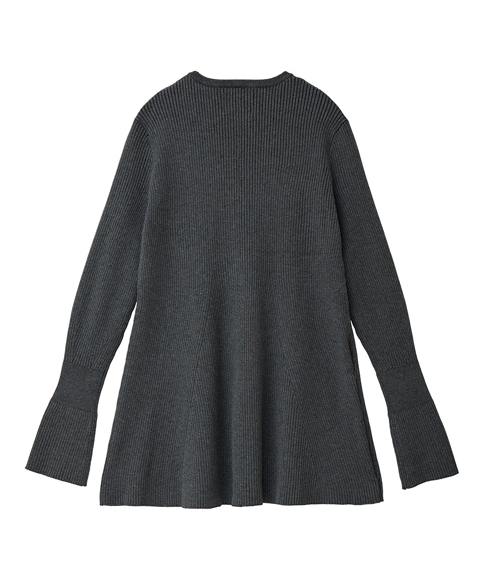 マノフ MANOF FLARE RIB KNIT TOPS （GRAY） GRAY