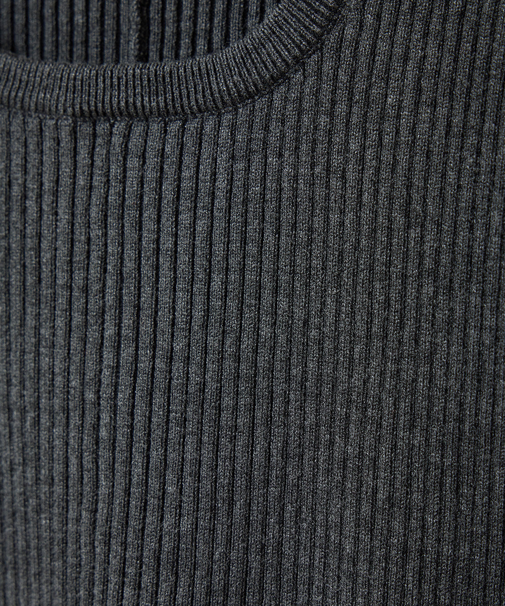 マノフ MANOF FLARE RIB KNIT TOPS （GRAY） GRAY