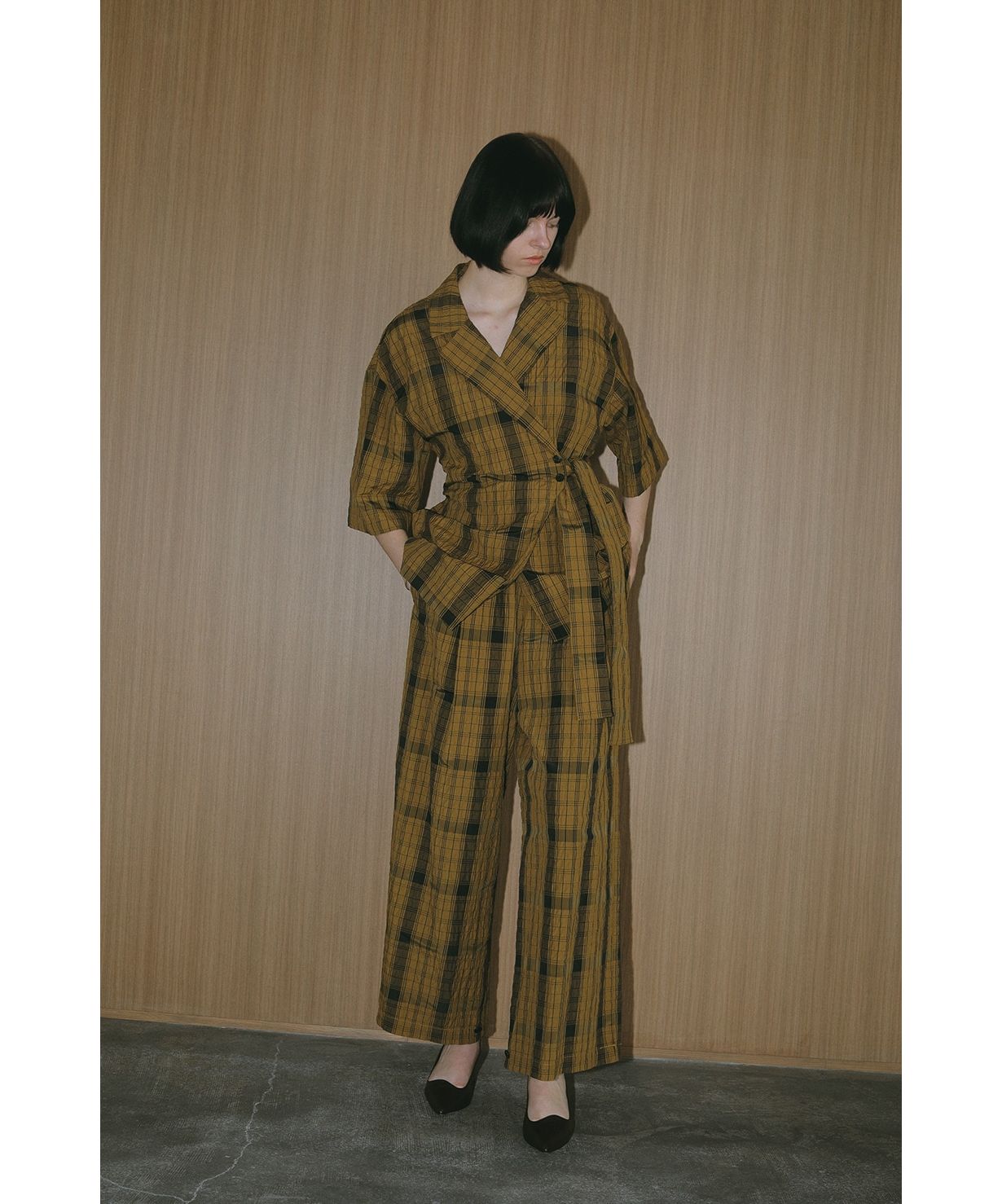 マノフ MANOF BELTED GATHER PANTS （CAMEL） CAMEL