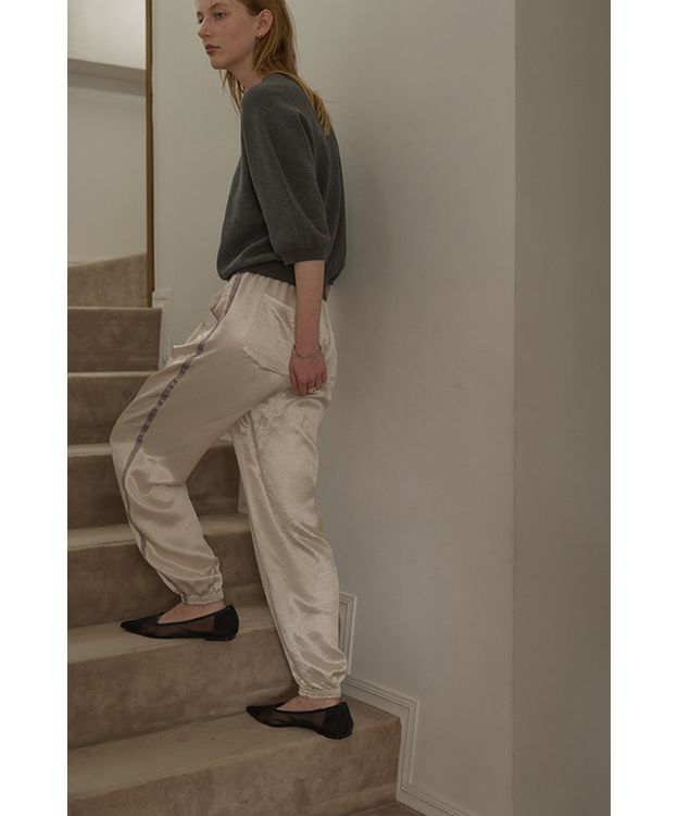 マノフ MANOF SIDE LINE SPORTS SATIN PANTS （NAVY） NAVY