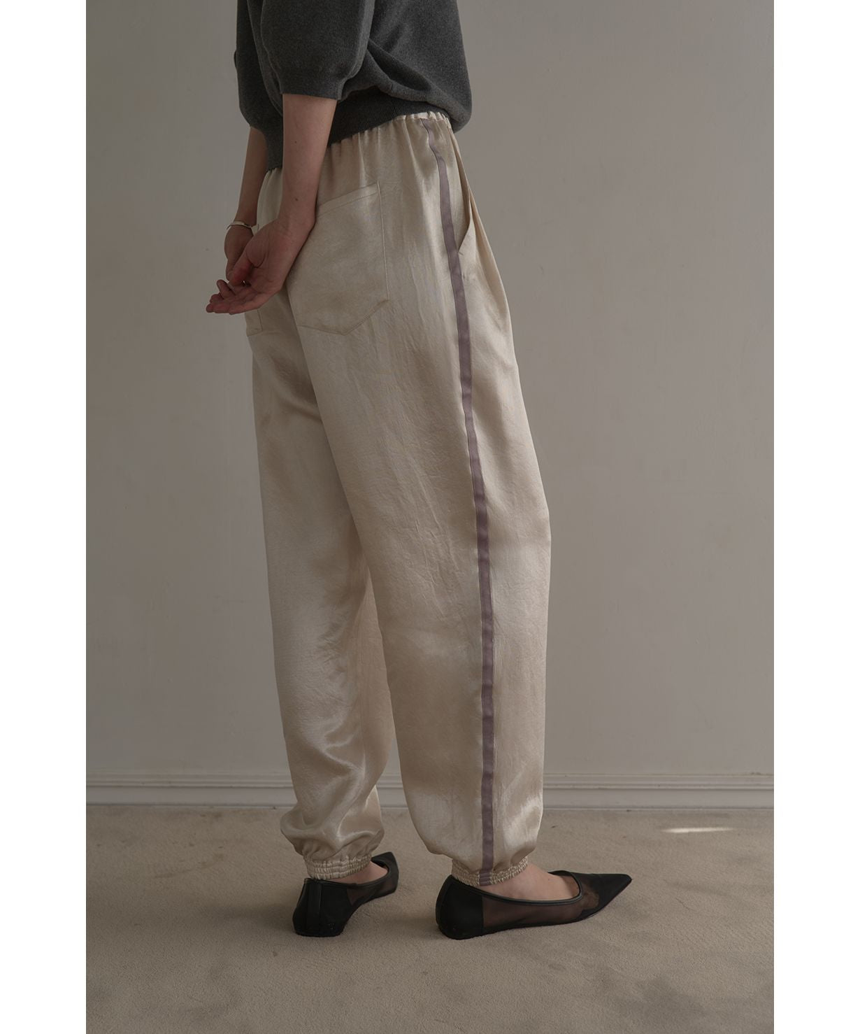 マノフ MANOF SIDE LINE SPORTS SATIN PANTS （NAVY） NAVY