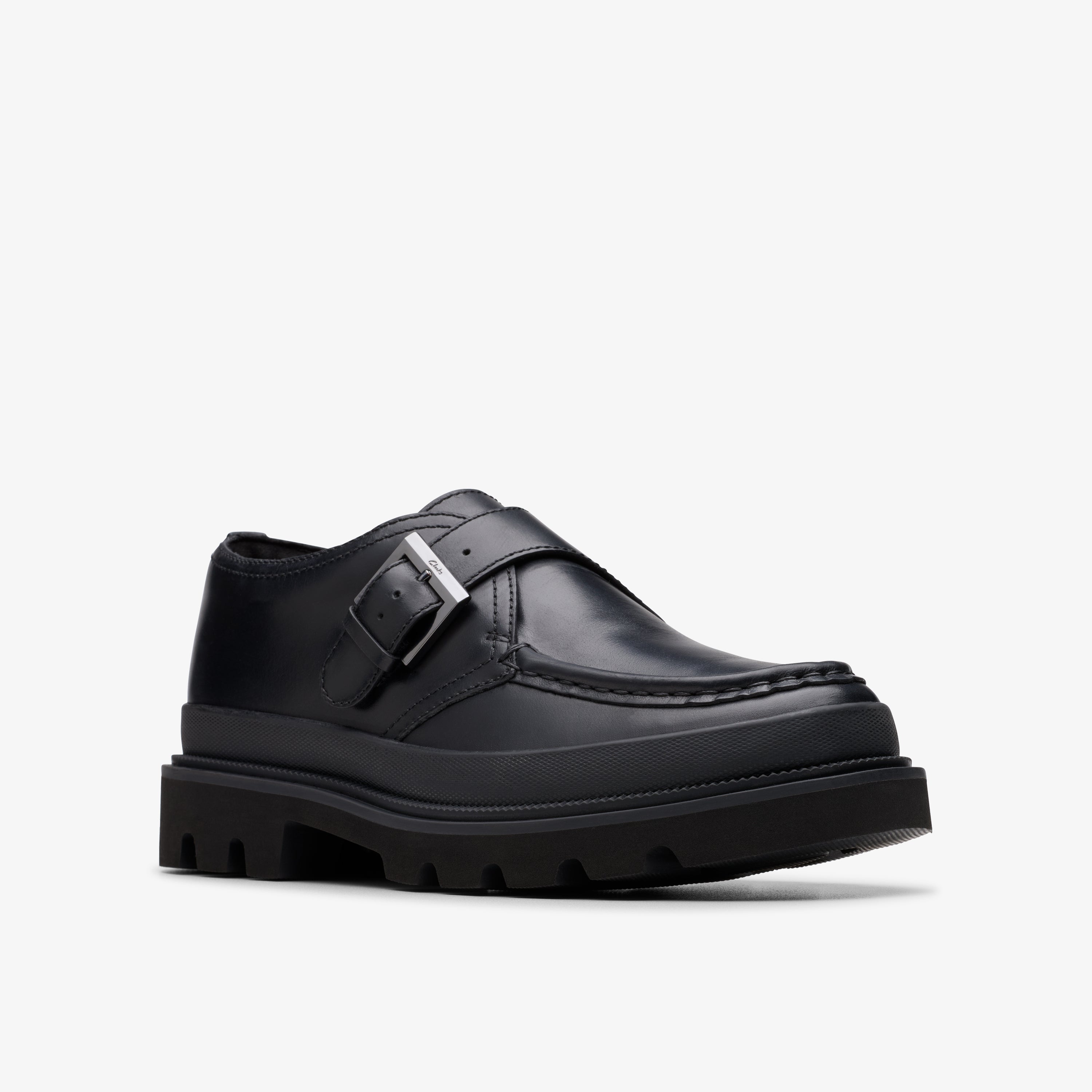 クラークス Clarks Badell Monk / バデルモンク （ブラックレザー） ブラックレザー