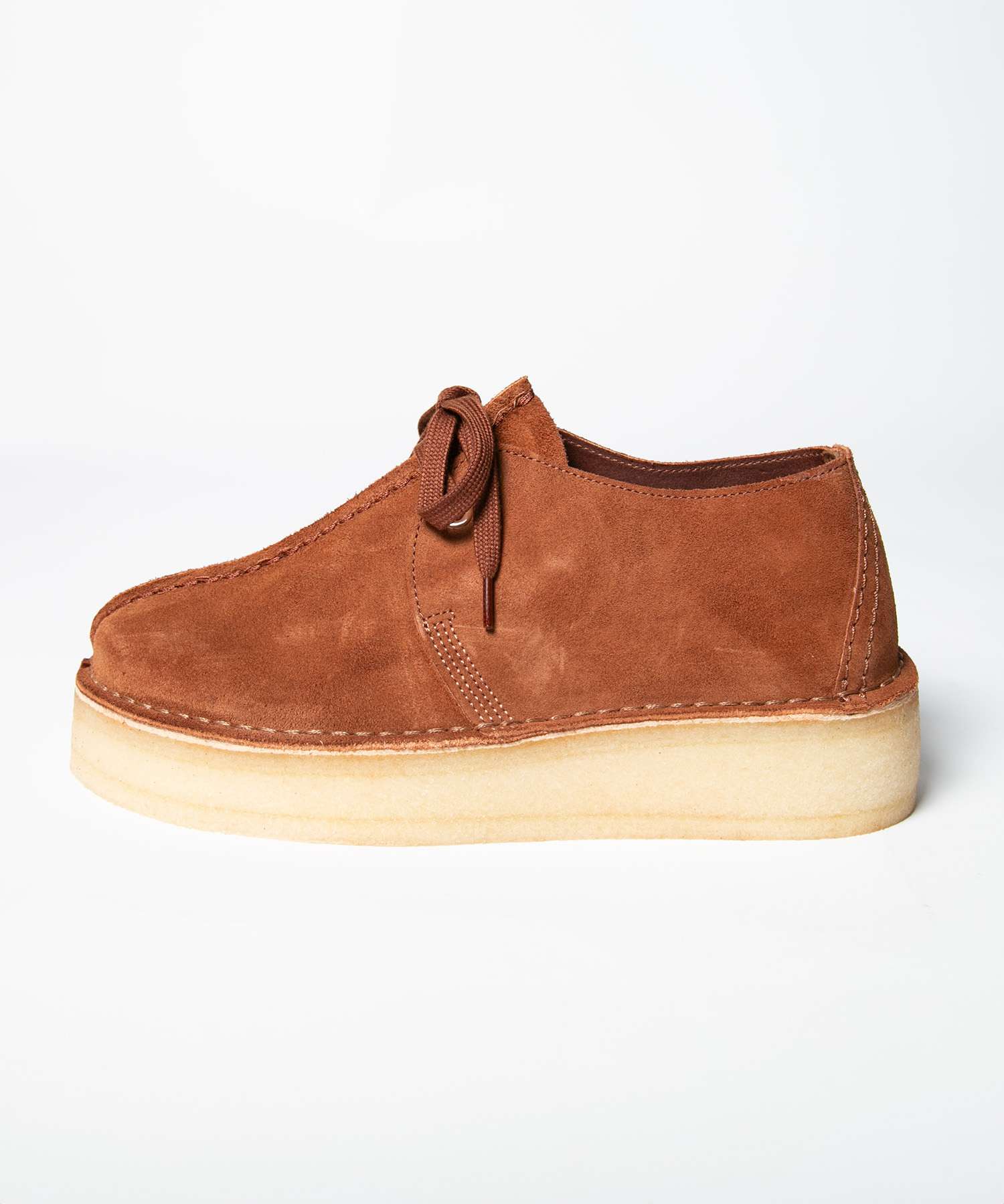 Clarks Clarks 26174019 Boots Trek Wedge. Women's Trek Wedge Thick Sole Lace-Up Round Suede