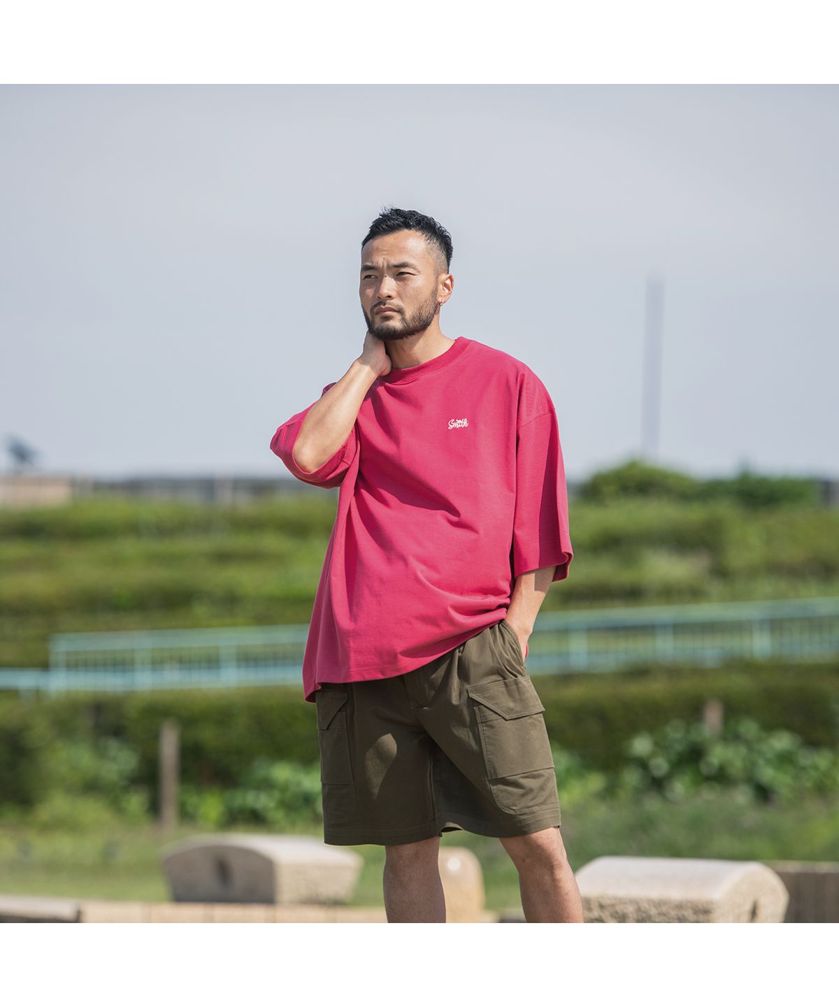 サニースミス Sunny Smith Heavy Smith Palms Emb SS Tee