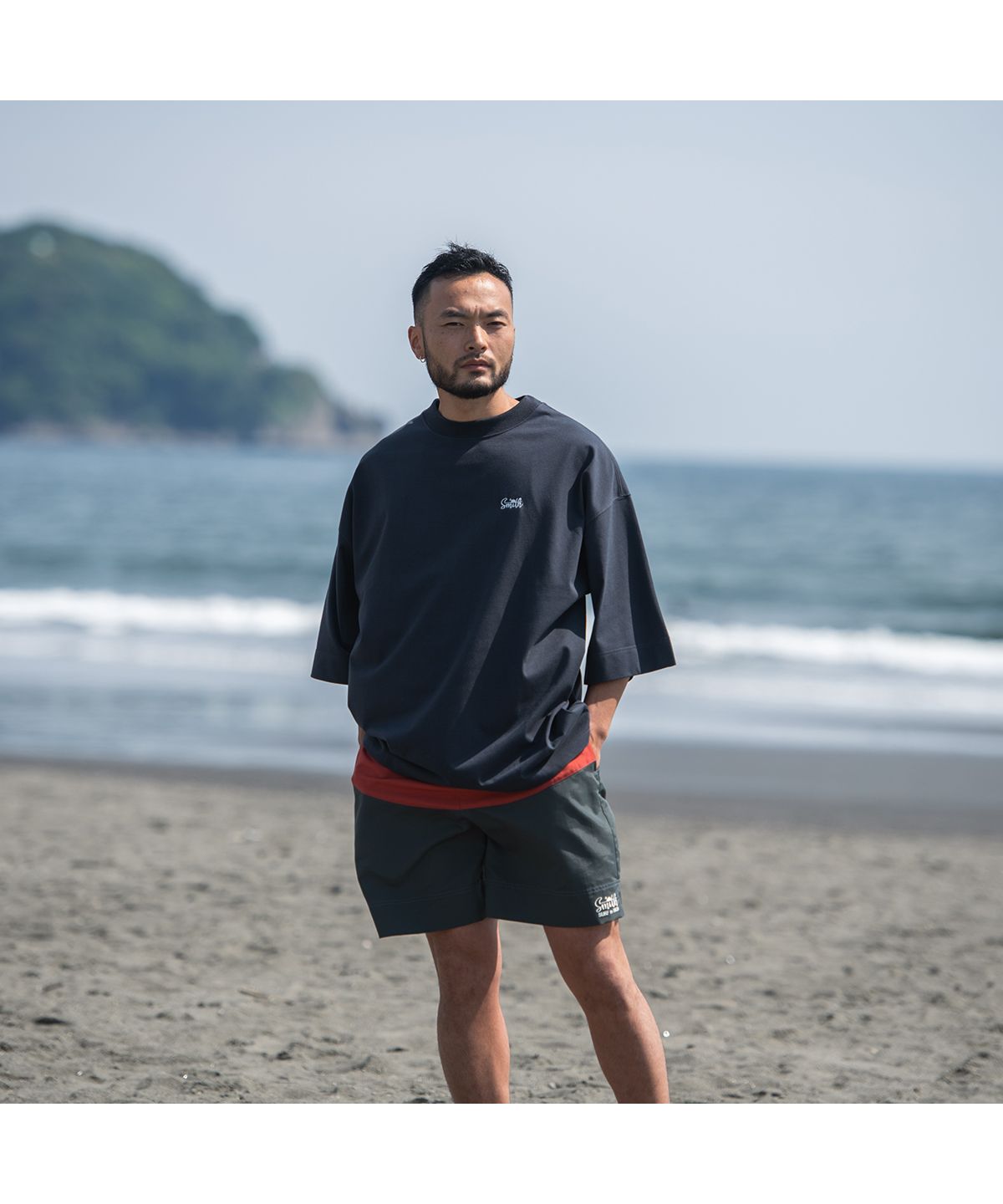 サニースミス Sunny Smith Heavy Smith Palms Emb SS Tee