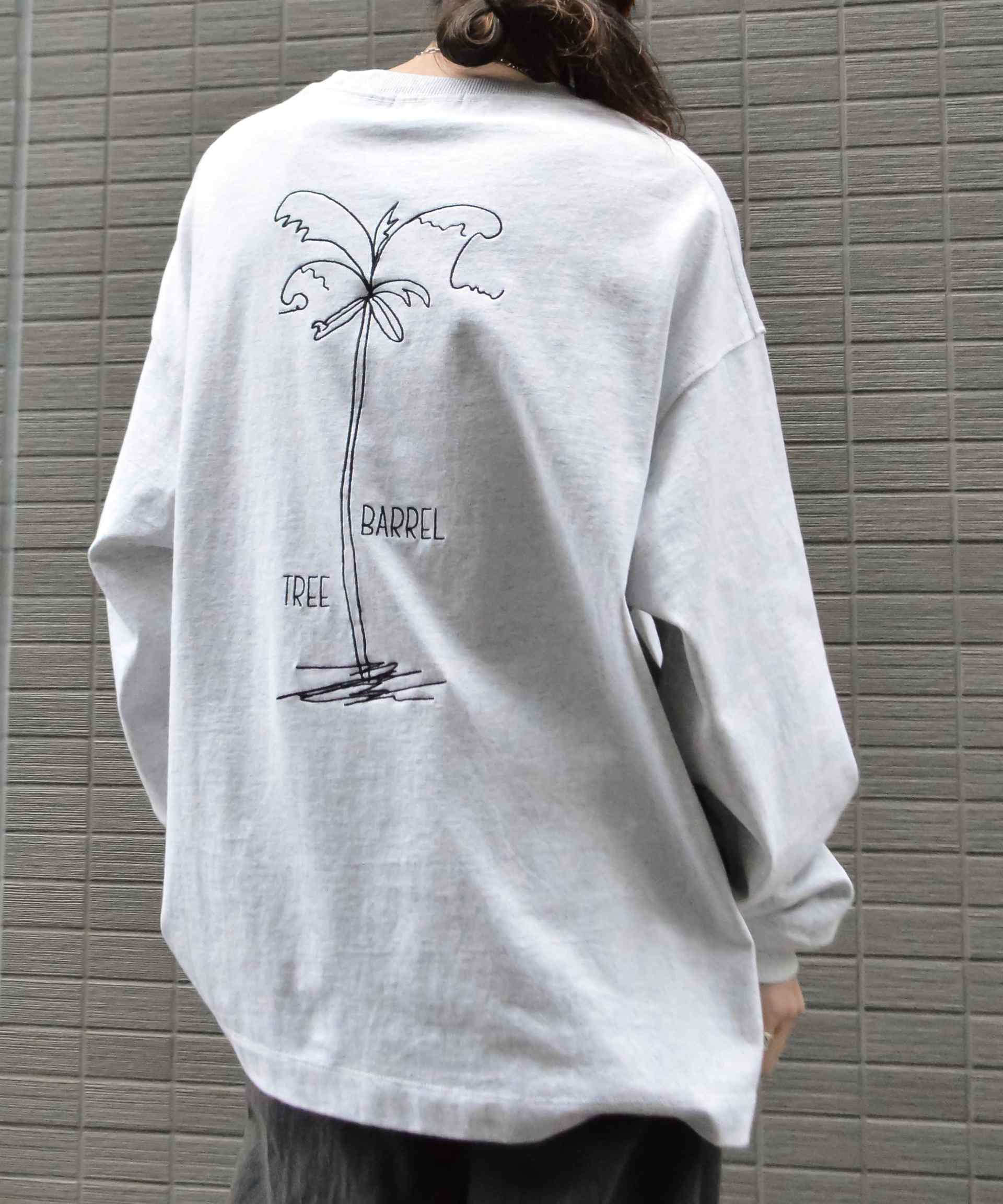 沙尼·史密斯 Sunny Smith 椰子樹圖案 雙面刺繡長袖T恤