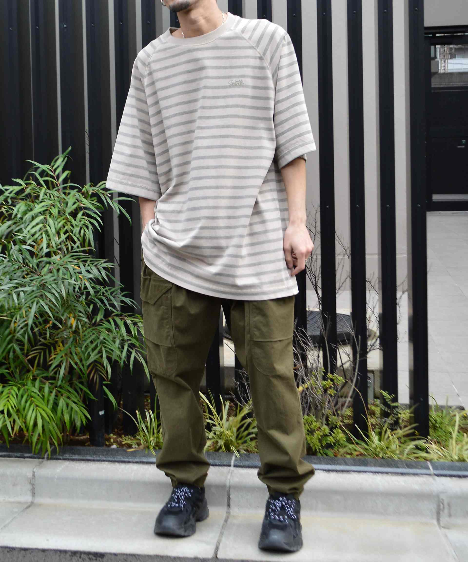 Sunny Smith Border Overdyed Raglan Logo Embroidered T-Shirt