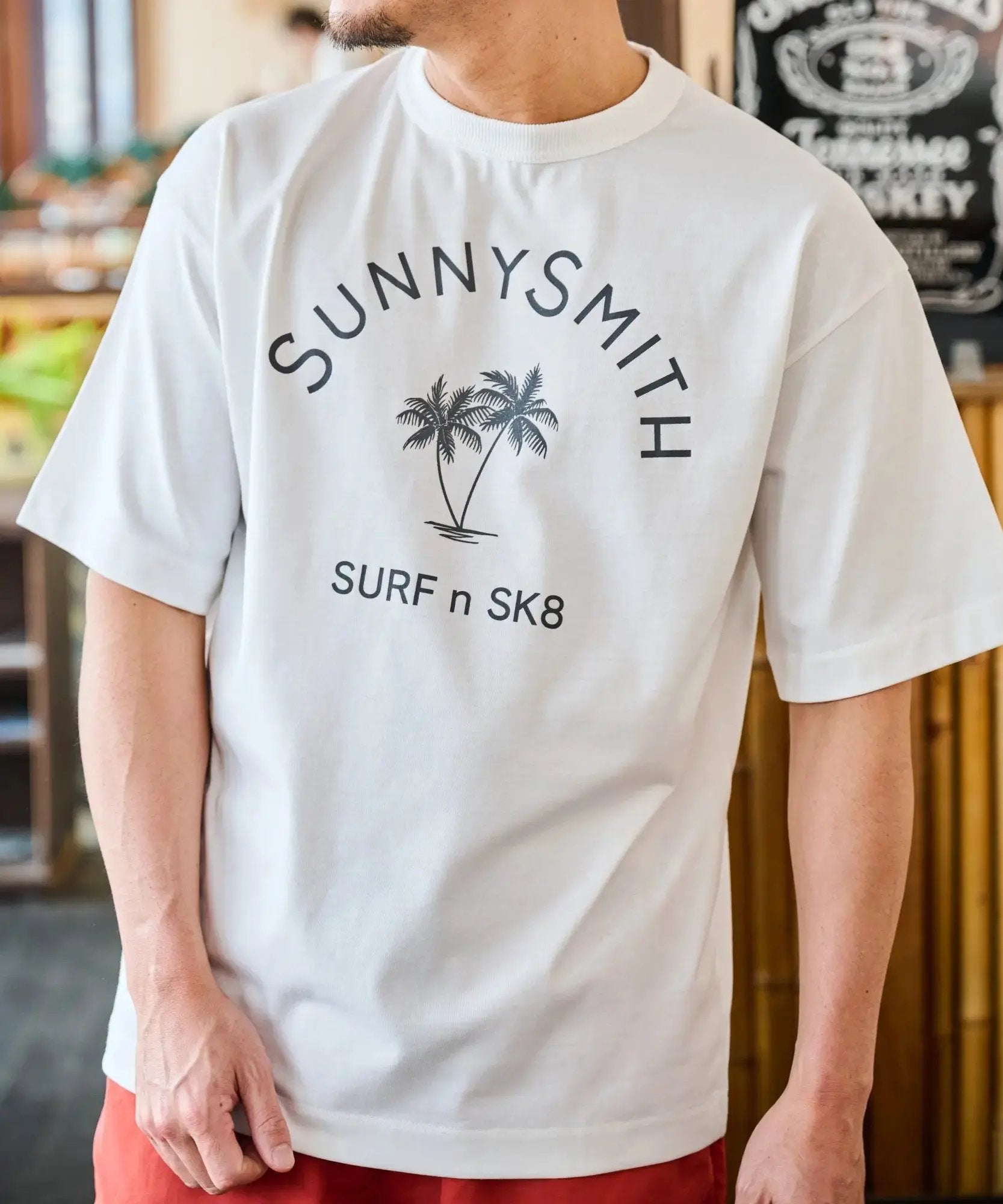 サニースミス Sunny Smith ヤシの木アーチロゴプリントTシャツ （ホワイト） ホワイト