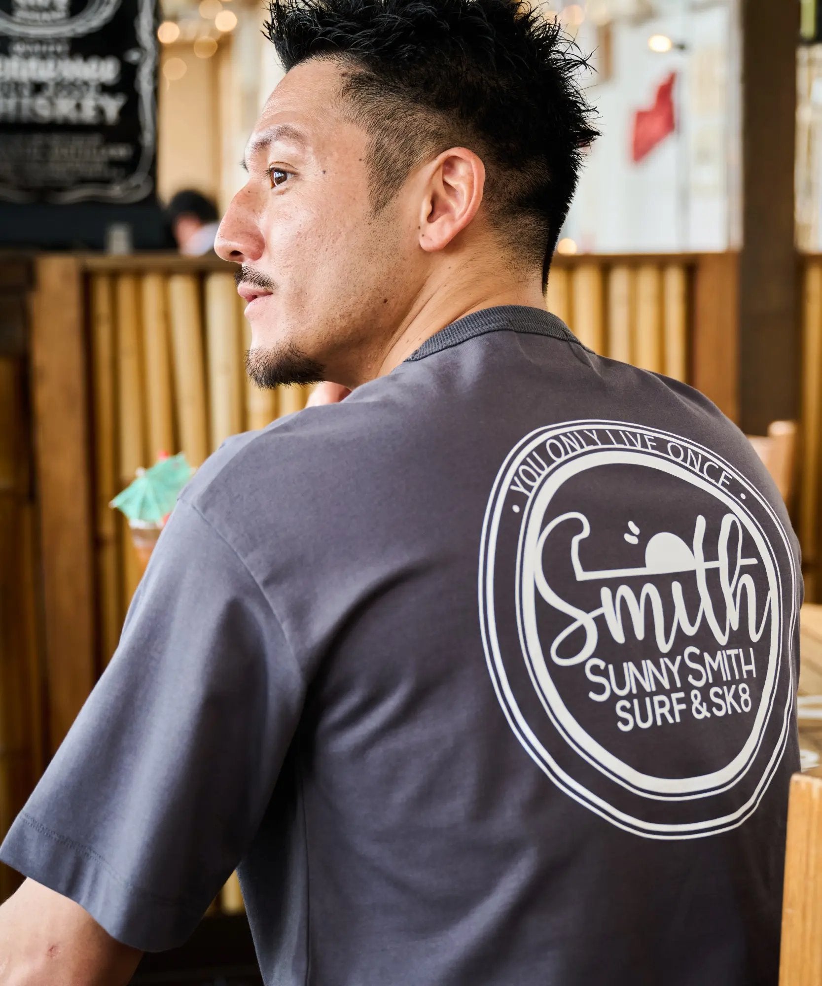 サニースミス Sunny Smith バックサークルロゴプリントTシャツ （スモーク） スモーク