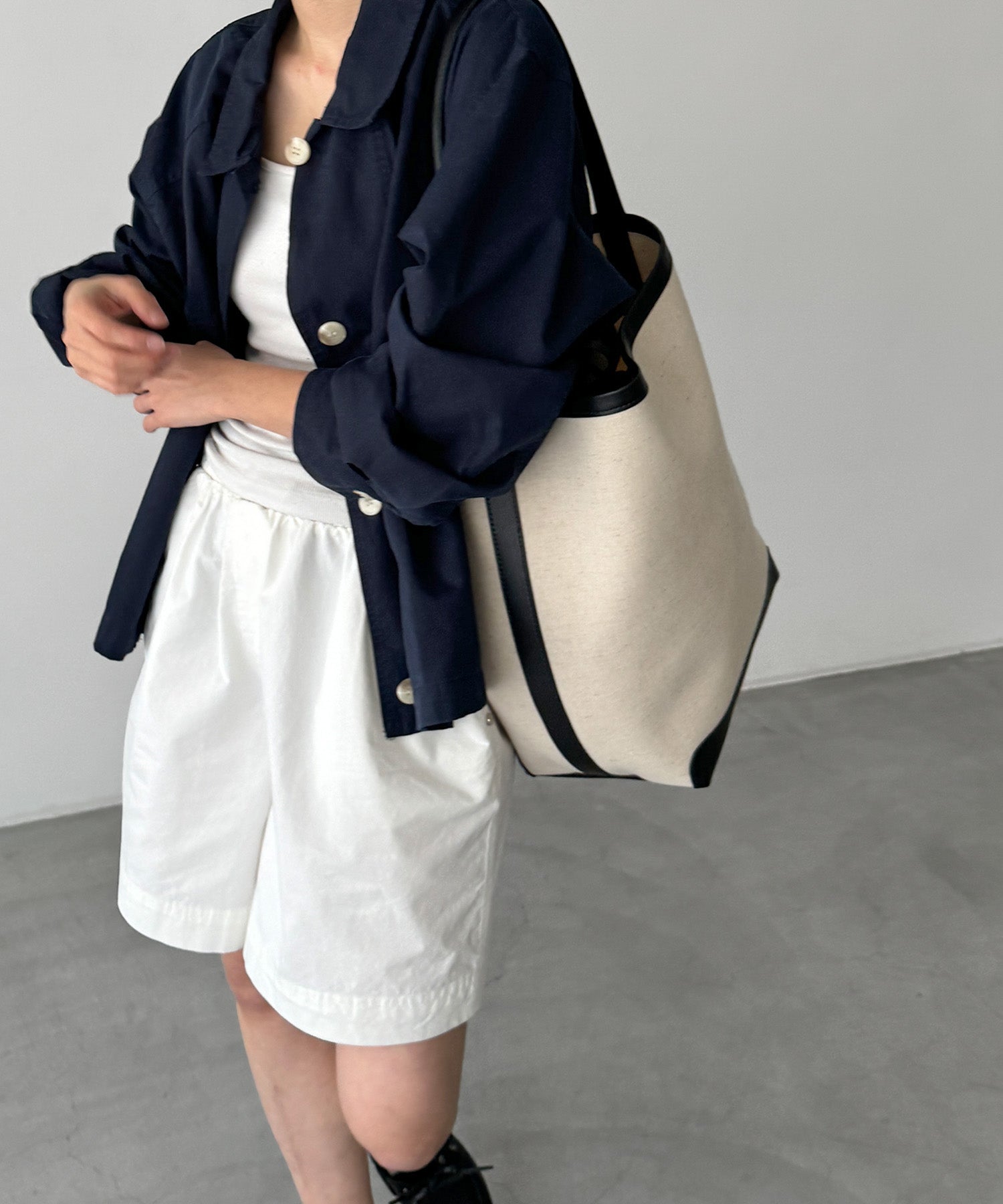 CANAL JEAN El mar Canvas Bicolor Shoulder Bag