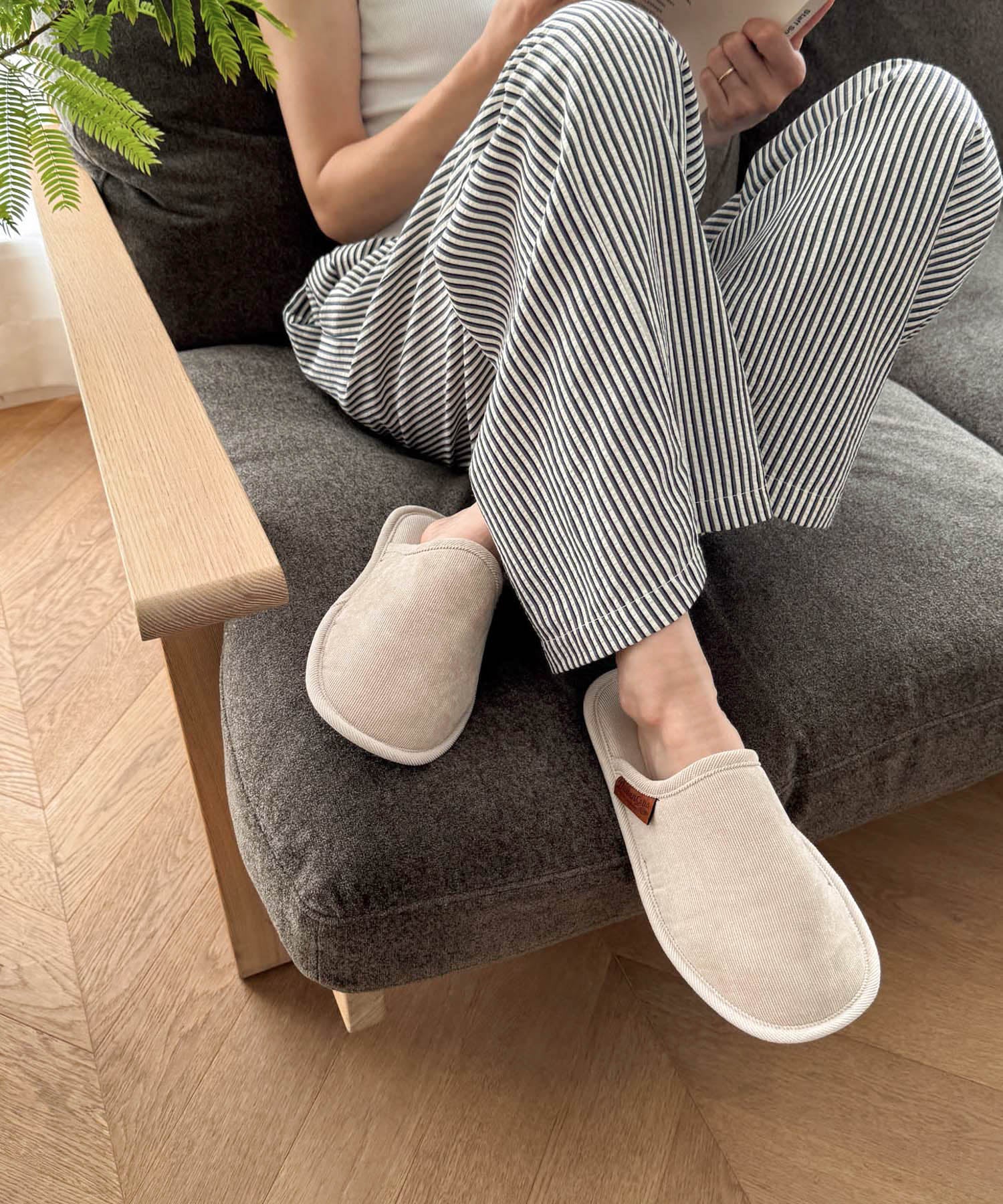 キャナルジーン CANAL JEAN DULTON(ダルトン) CORDUROY SLIPPERS EVコーデュロイスリッパ(WOMEN)/T20ー0224S （ベージュ） ベージュ