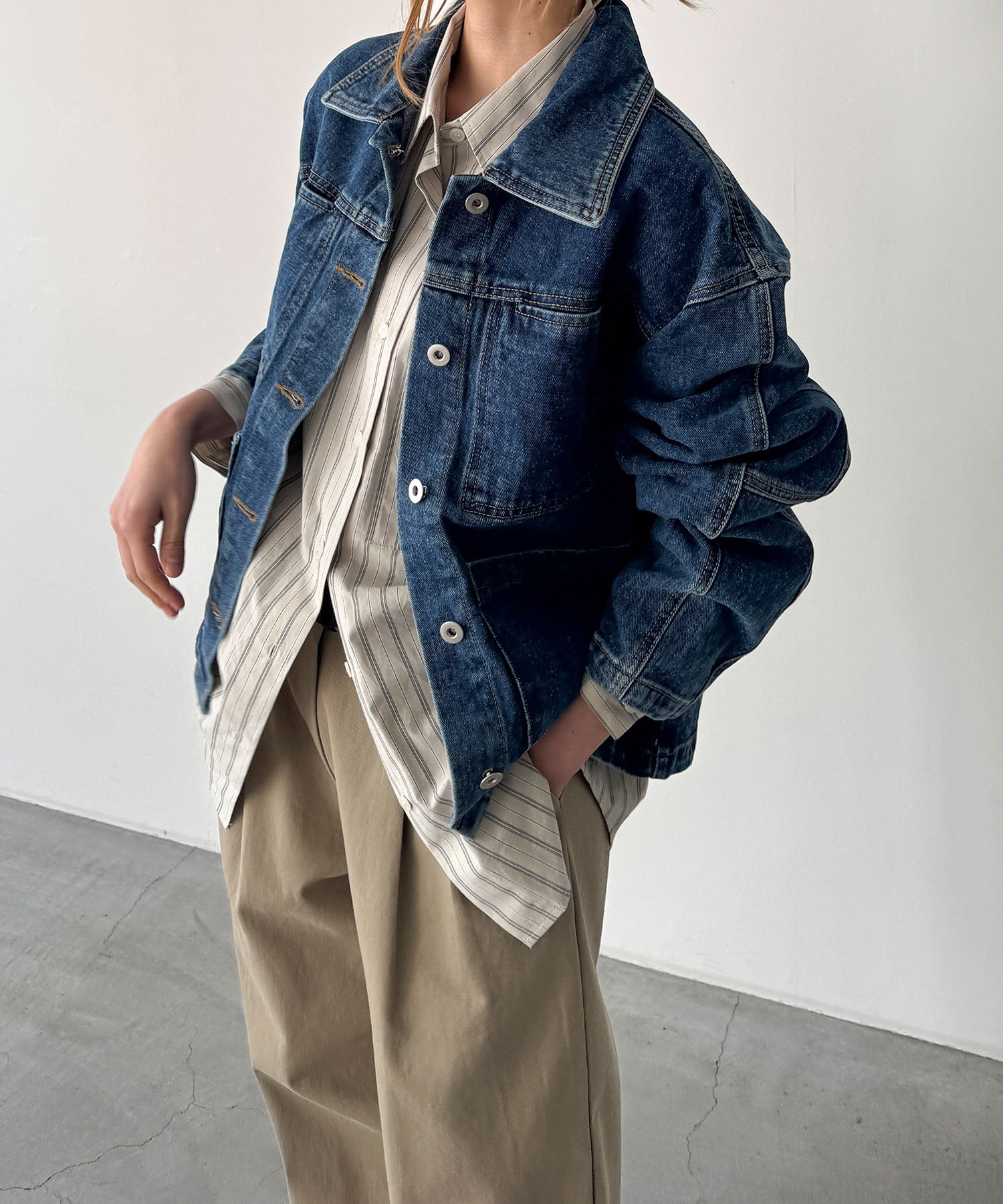 キャナルジーン CANAL JEAN El mar(エルマール) デニムカバーオール （インディゴ） インディゴ