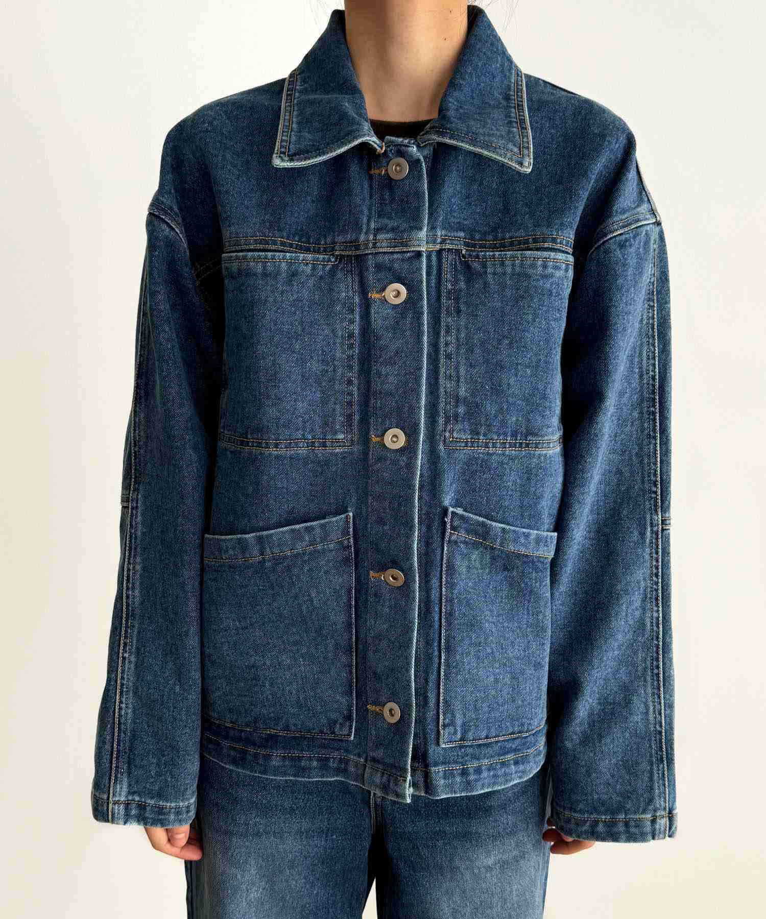 キャナルジーン CANAL JEAN El mar(エルマール) デニムカバーオール （インディゴ） インディゴ