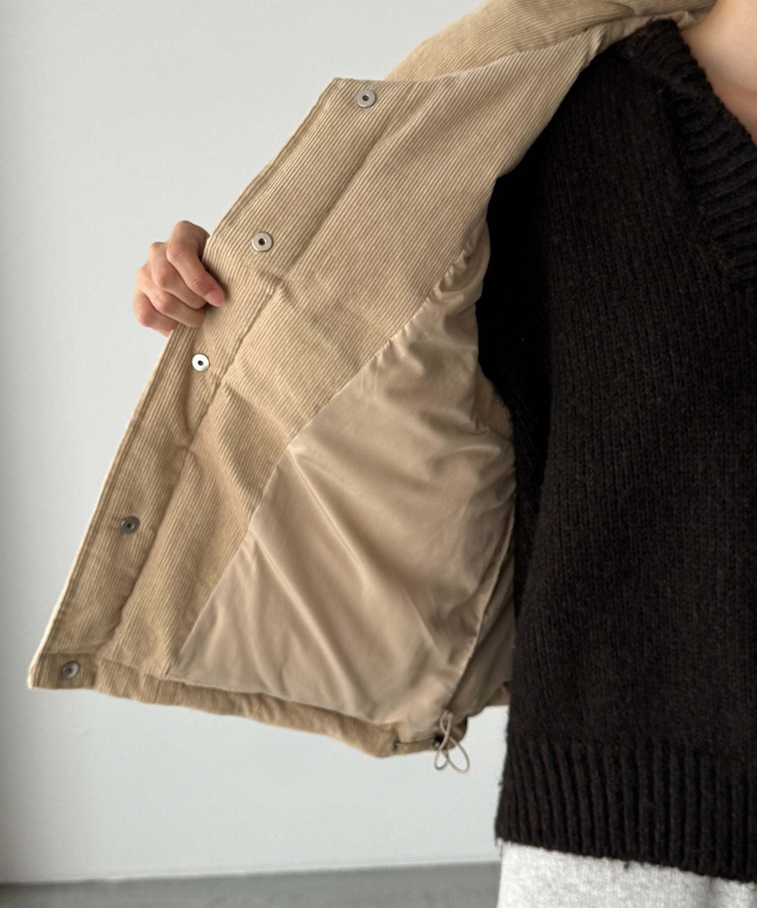 CANAL JEAN El mar コーデュロイパファーベスト ブラウン CANAL JEAN（キャナルジーン）の「El mar コーデュロイパファーベスト