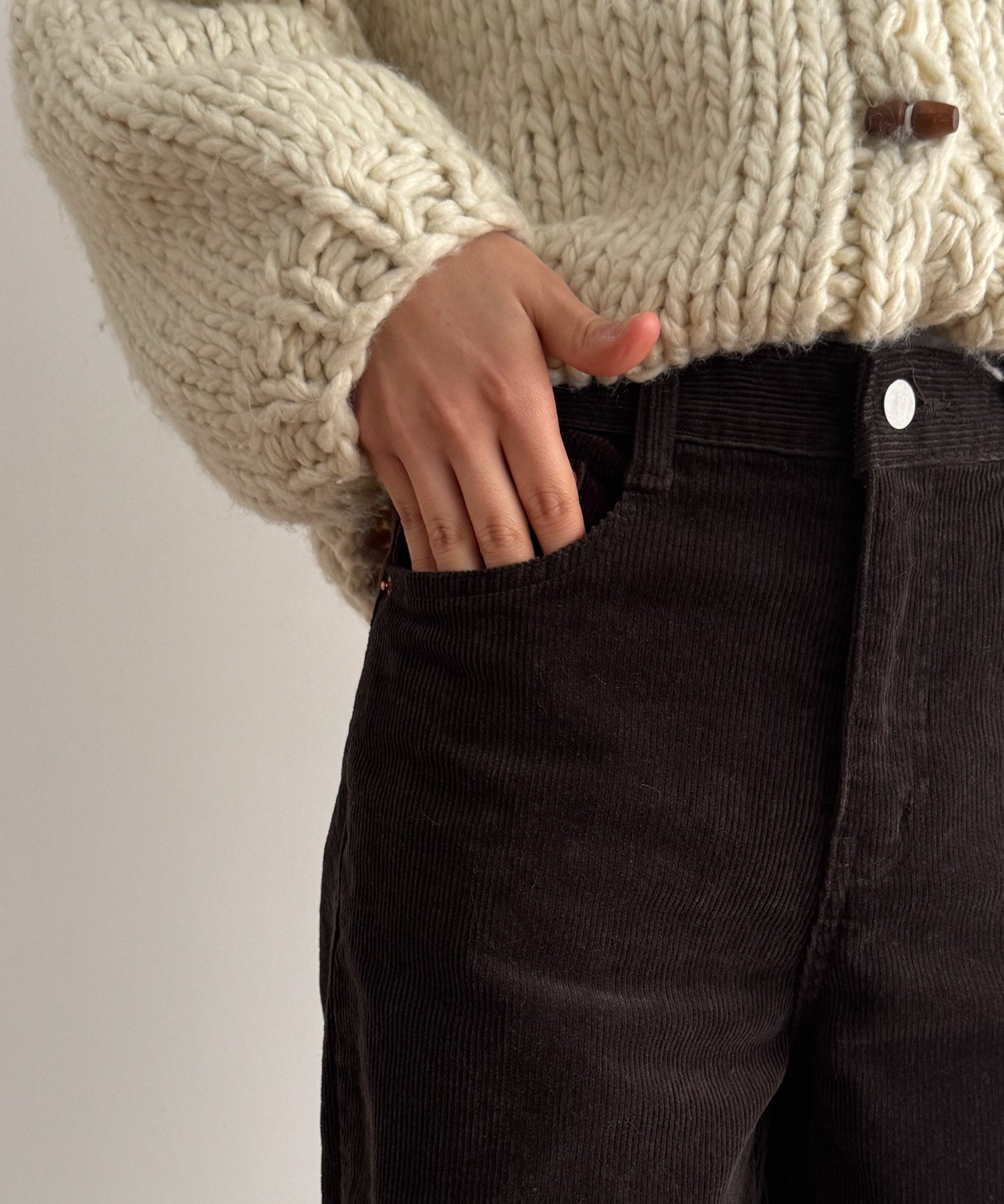 キャナルジーン CANAL JEAN El mar コーデュロイストレートパンツ （ネイビー） ネイビー