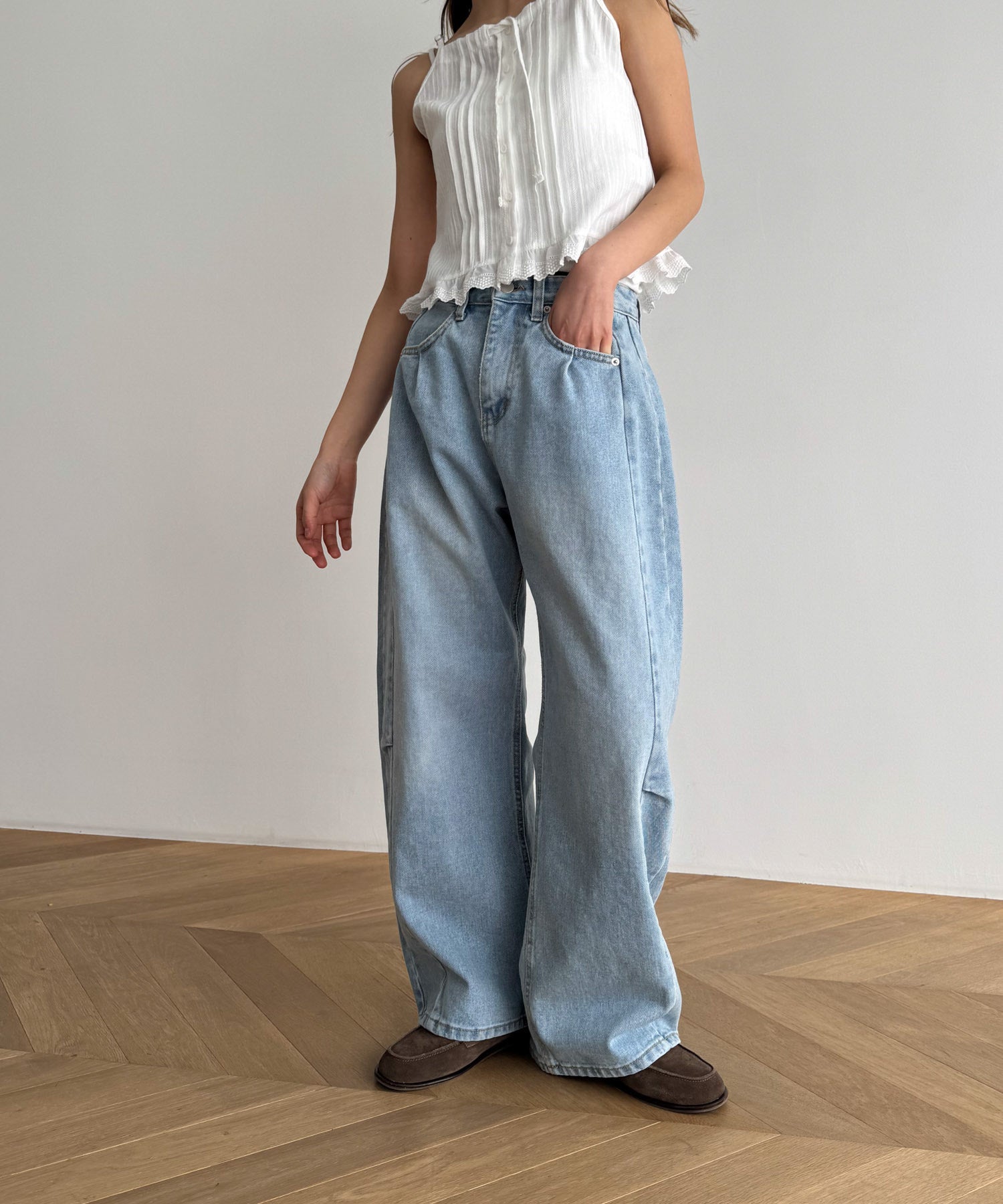 完売サイズ　CANAL JEAN El mar カーブデニムパンツ キャナルジーン CANAL JEAN El mar カーブデニムパンツ