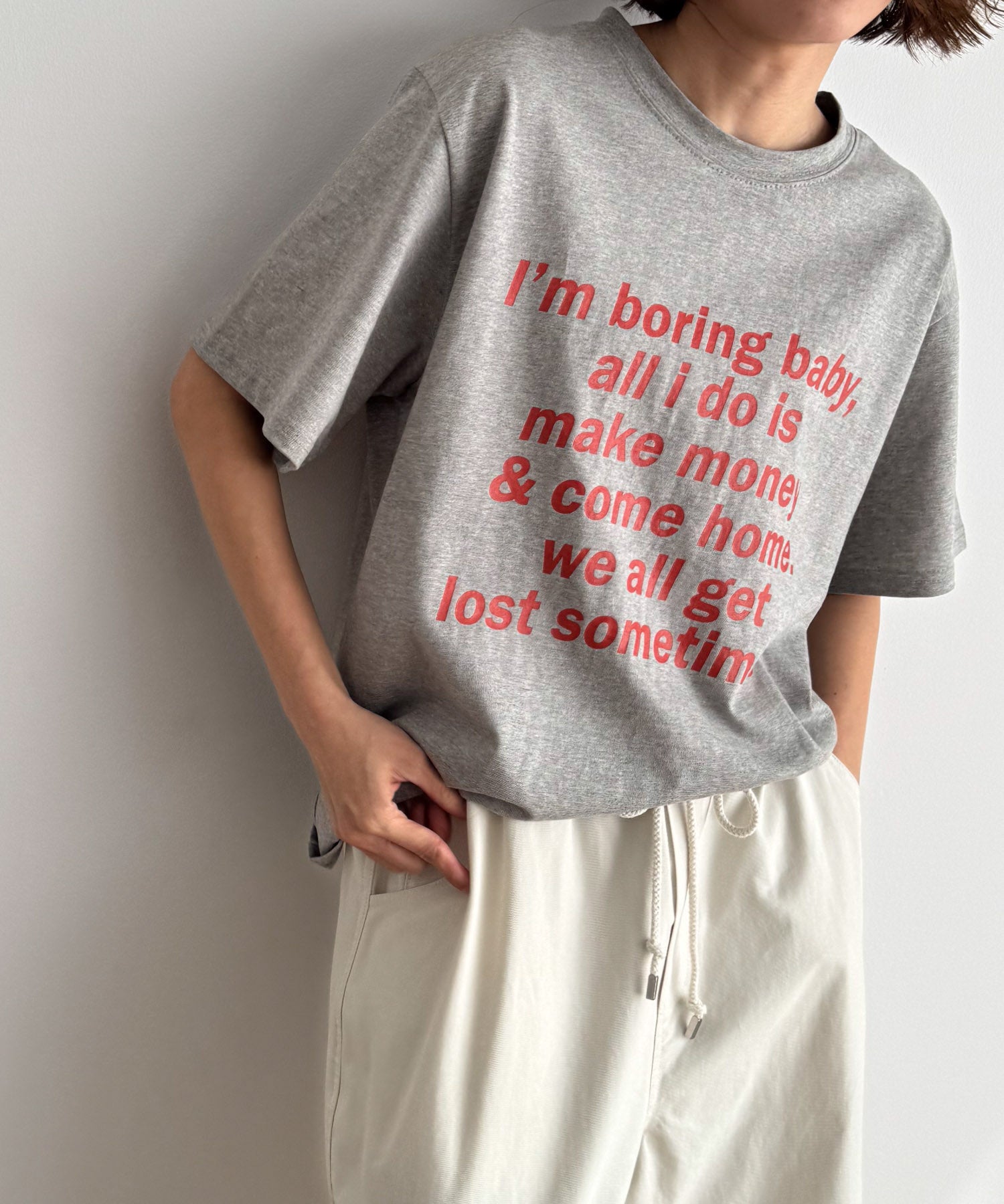 キャナルジーン CANAL JEAN CALL MY NAME I’m boring Tシャツ （グレー） グレー