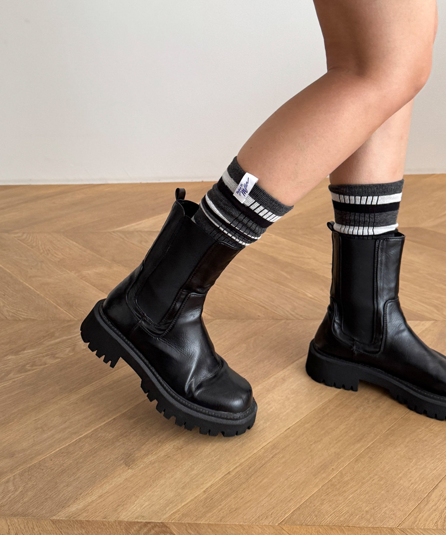 キャナルジーン CANAL JEAN Miller 1P Socks long （レッド系ソノタ） レッド系ソノタ
