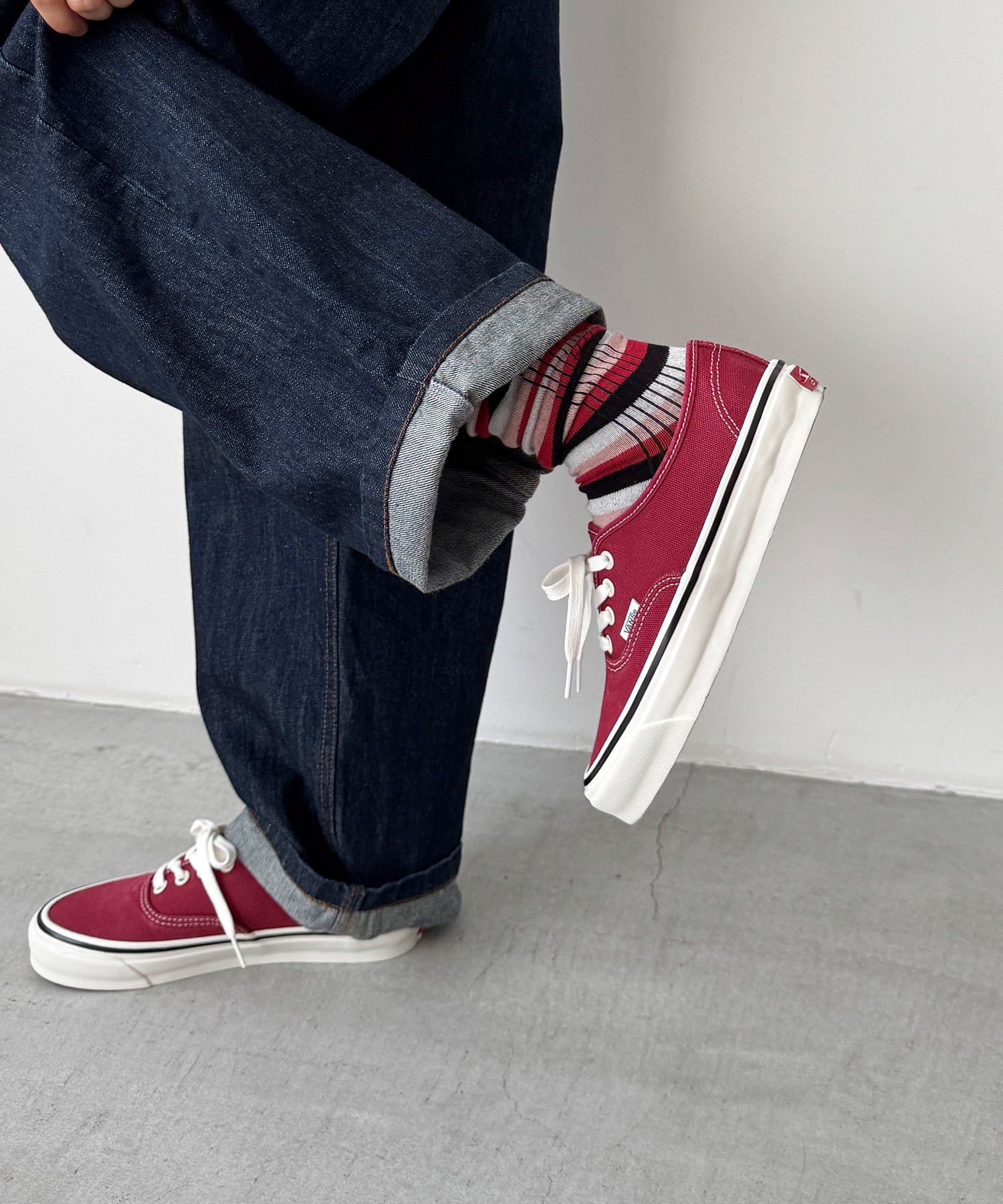 キャナルジーン CANAL JEAN Miller 1P Socks long （レッド系ソノタ） レッド系ソノタ